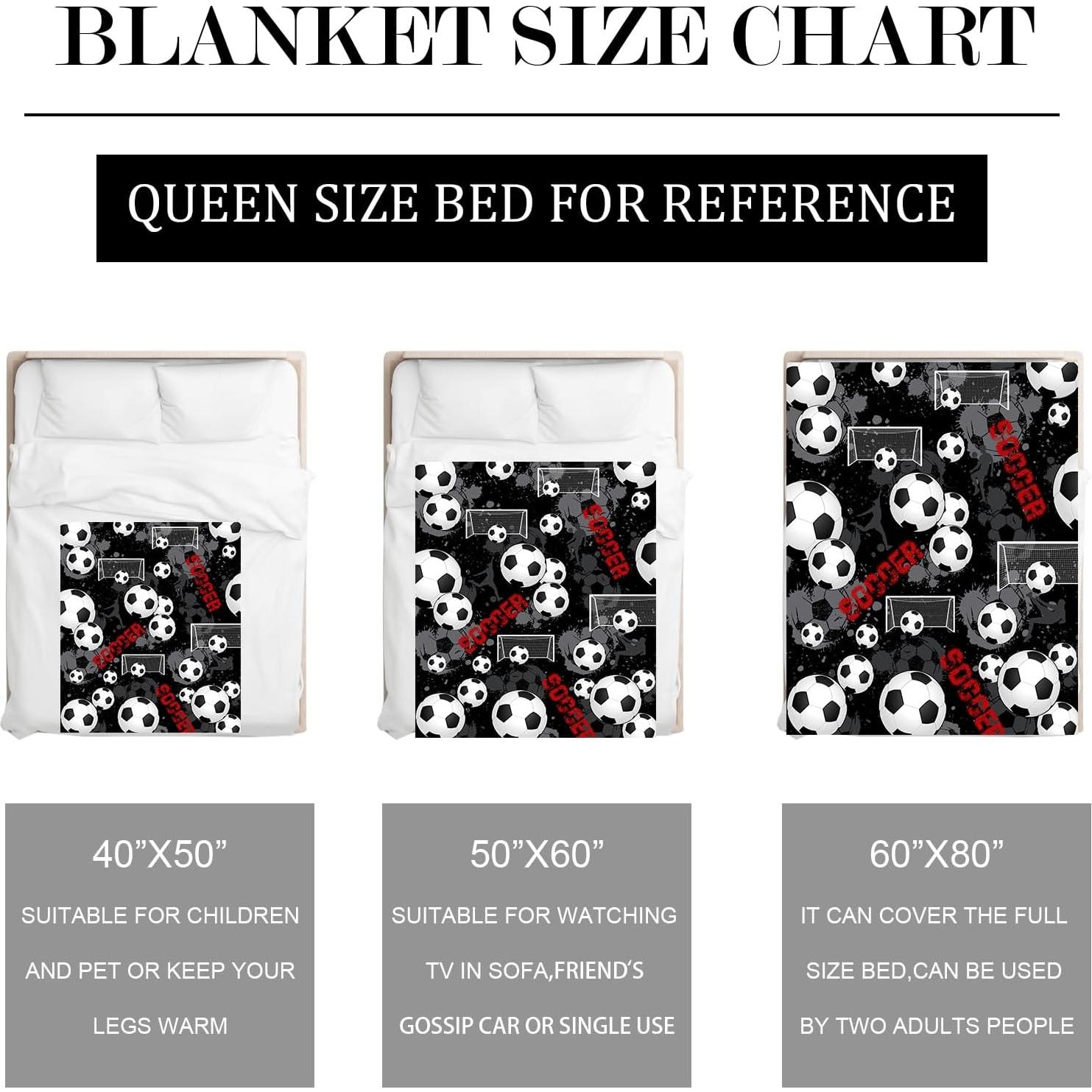 Manta de Fútbol HSELOGI 101.6x127 cm Suave para Niños