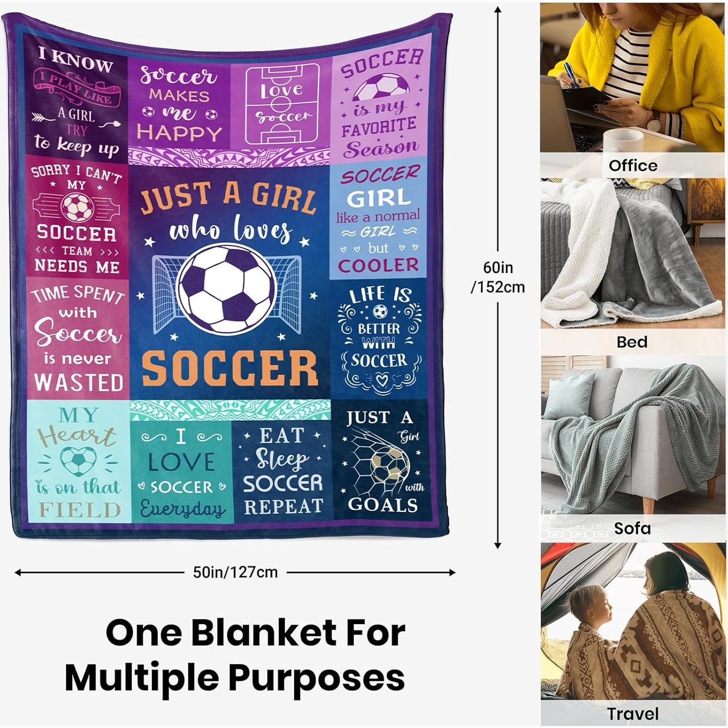 Manta de Fútbol Solzien 127x152 cm Franela Suave Regalo