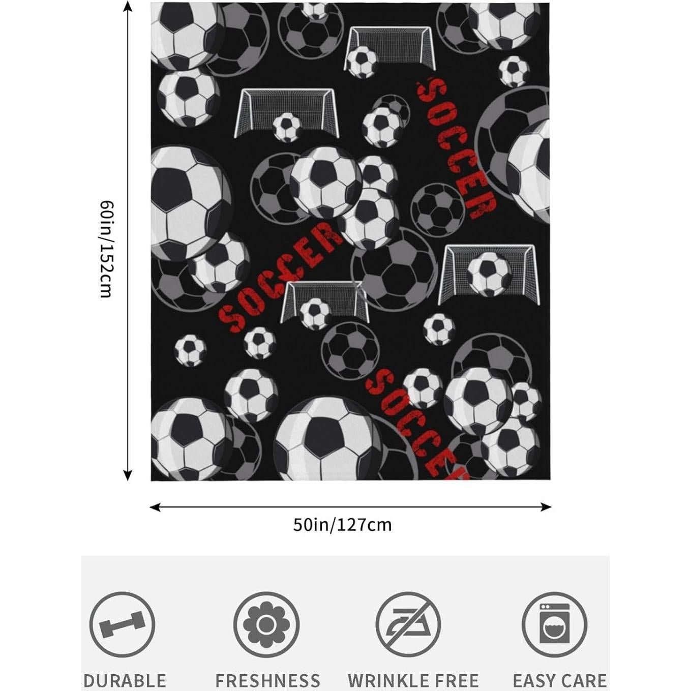 Manta de Fútbol VIMIE 152.4x127cm Suave para Niños