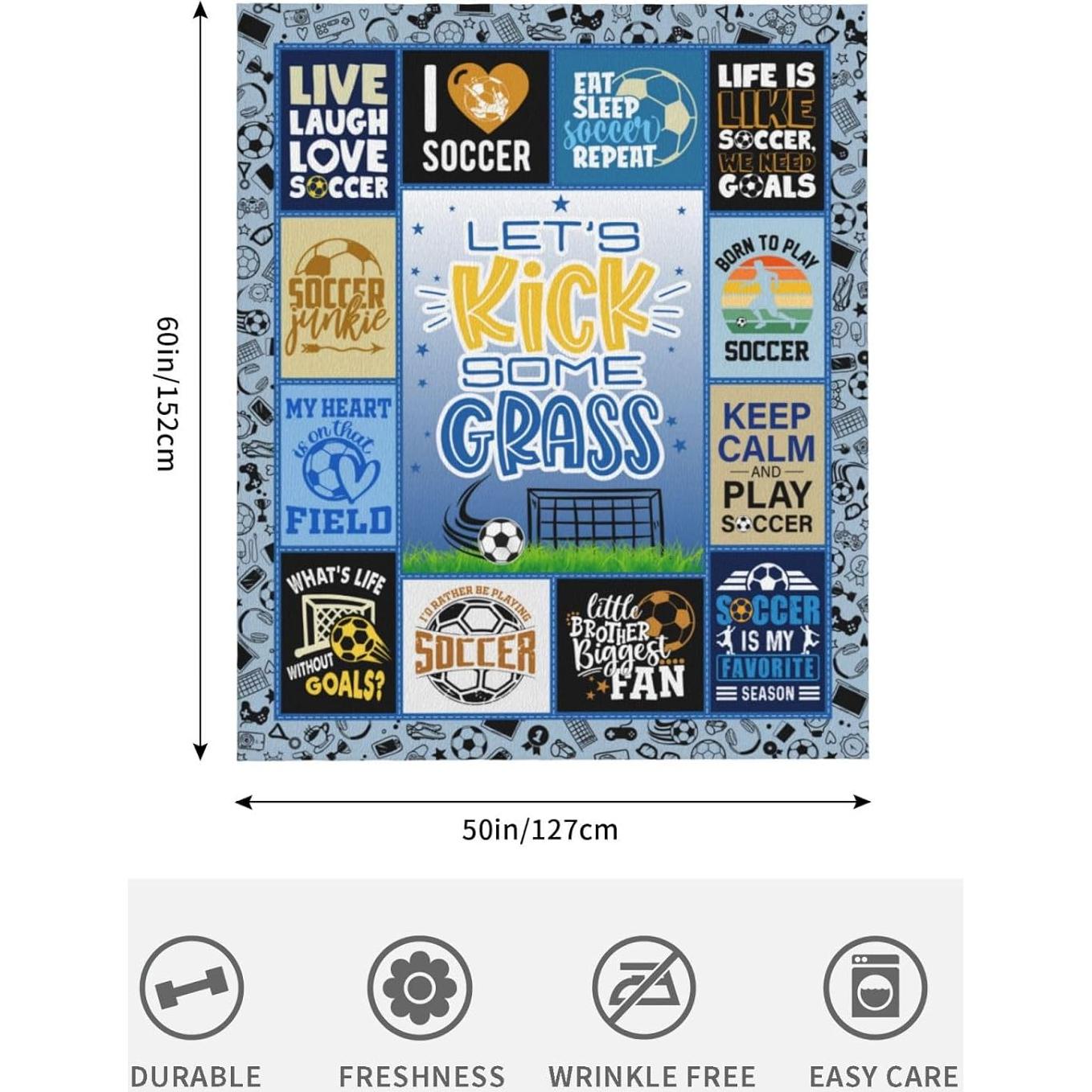 Manta de Fútbol para Niños Paihvcn 152.4x127cm Poliester