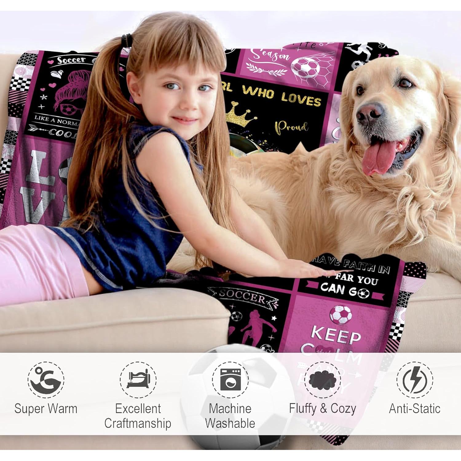 Manta de Fútbol Franela Harecto 127x102cm Suave y Cálida