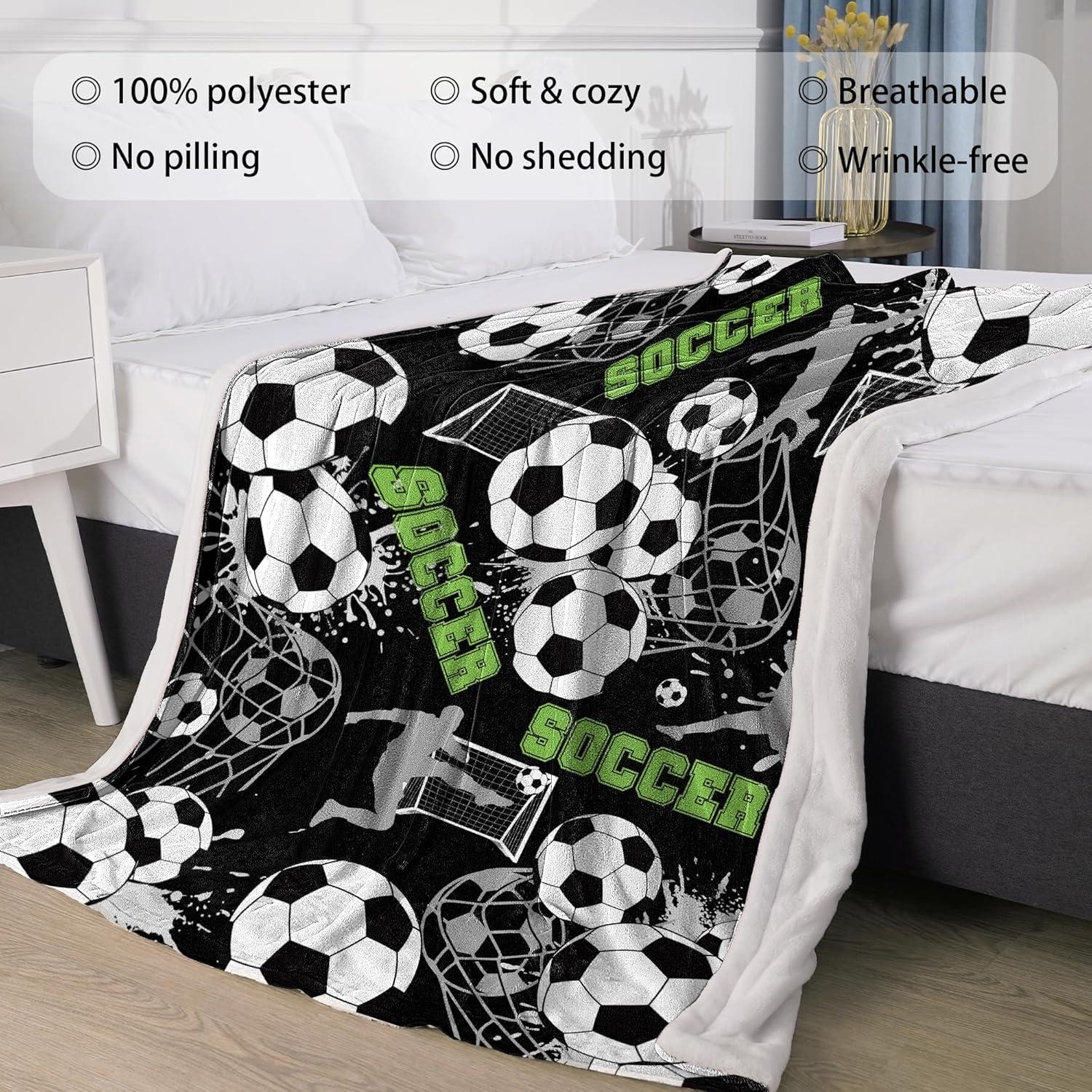 Manta de Fútbol SEAZUIIS 127x152 cm Suave y Cálida