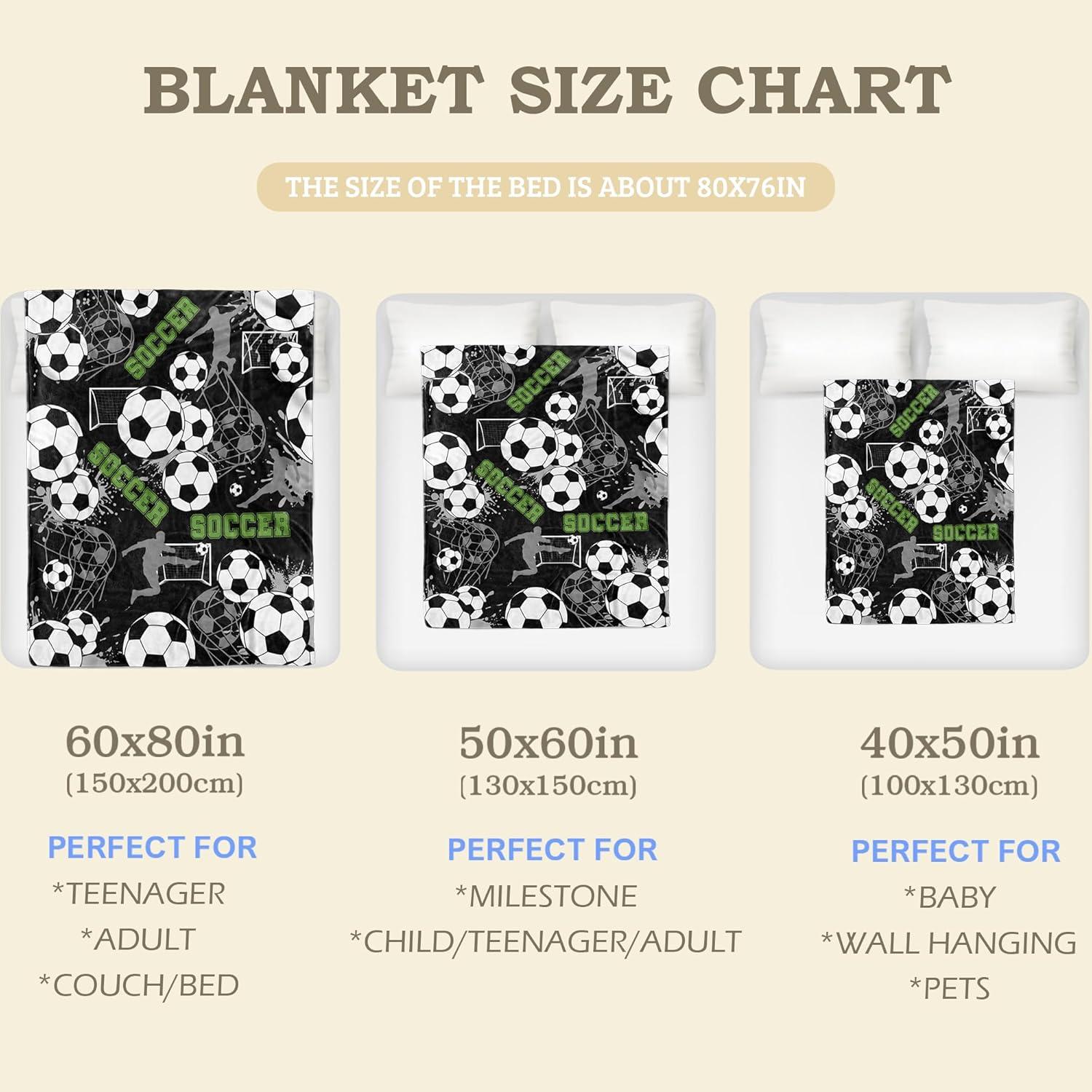 Manta de Fútbol SEAZUIIS 127x152 cm Suave y Cálida