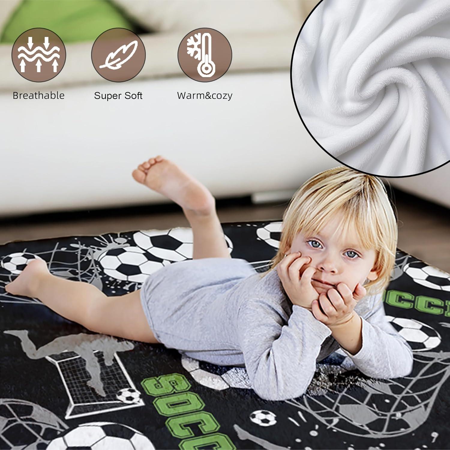 Manta de Fútbol SEAZUIIS 127x152 cm Suave y Cálida