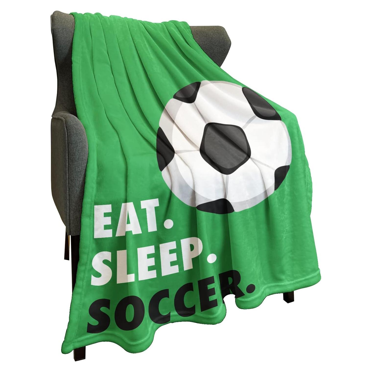 Manta de Forro HommomH 127x102 cm Verde Fútbol Ligera