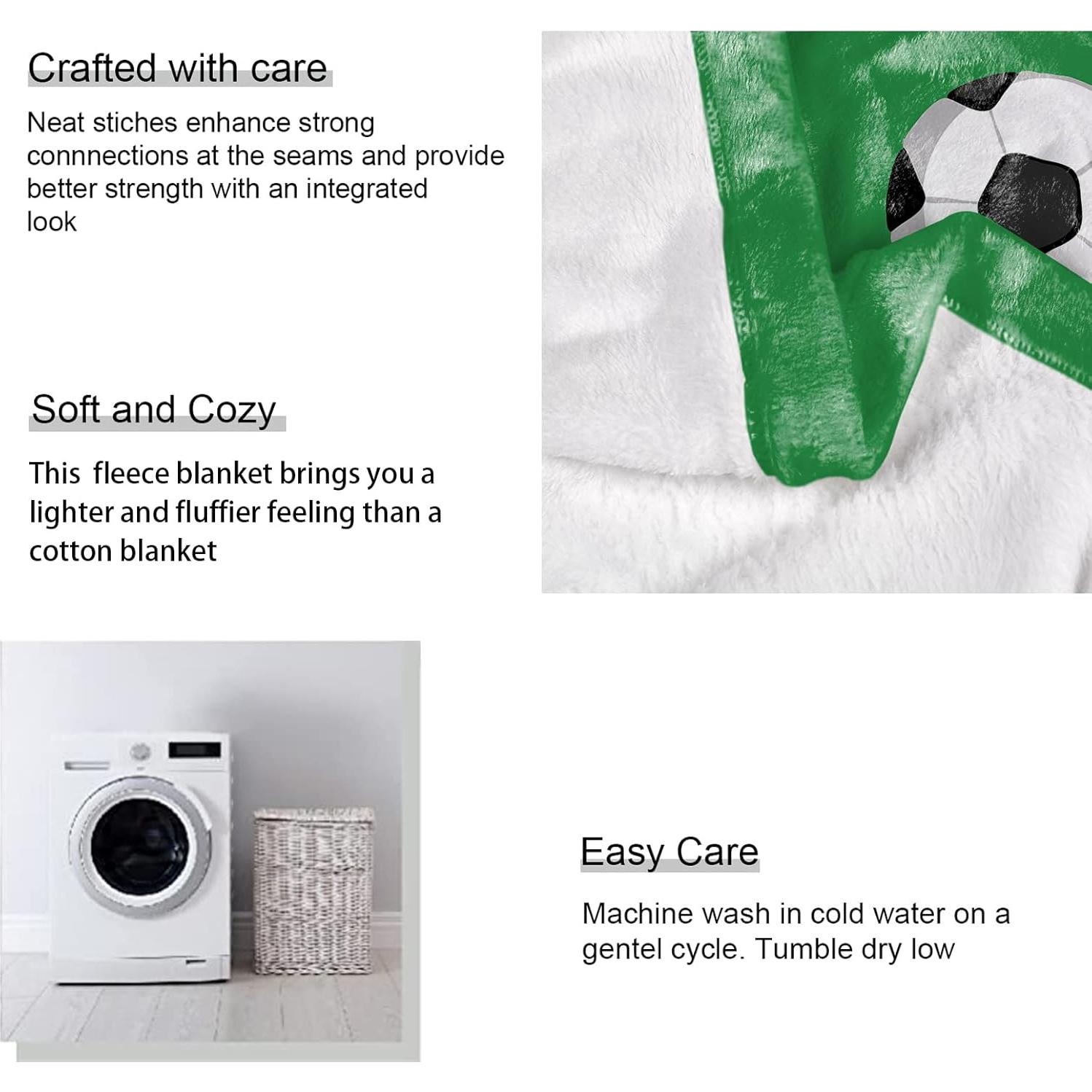 Manta de Forro HommomH 127x102 cm Verde Fútbol Ligera