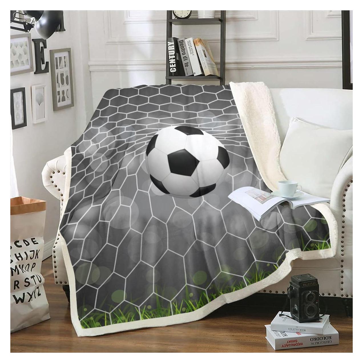 Manta de Fútbol Sherpa Erosebridal Twin 152x203 cm Verde