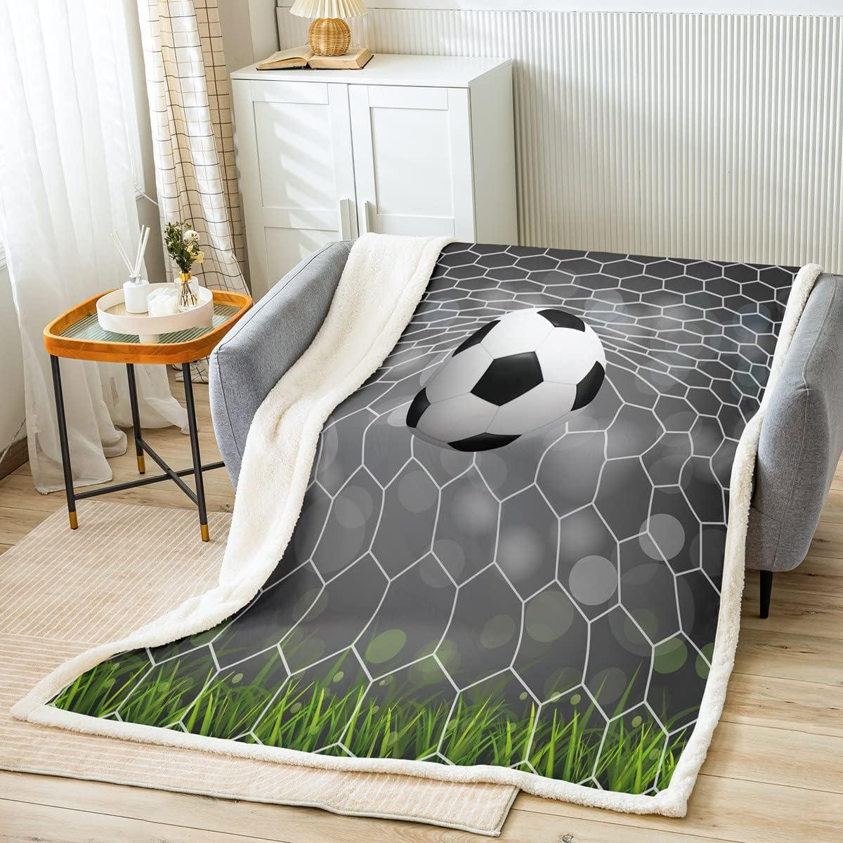 Manta de Fútbol Sherpa Erosebridal Twin 152x203 cm Verde