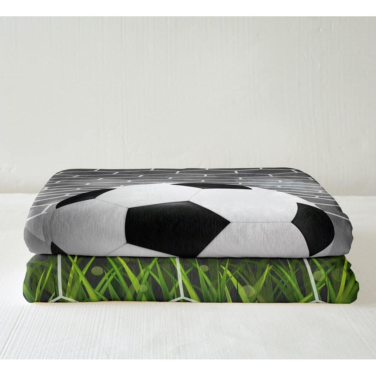 Manta de Fútbol Sherpa Erosebridal Twin 152x203 cm Verde