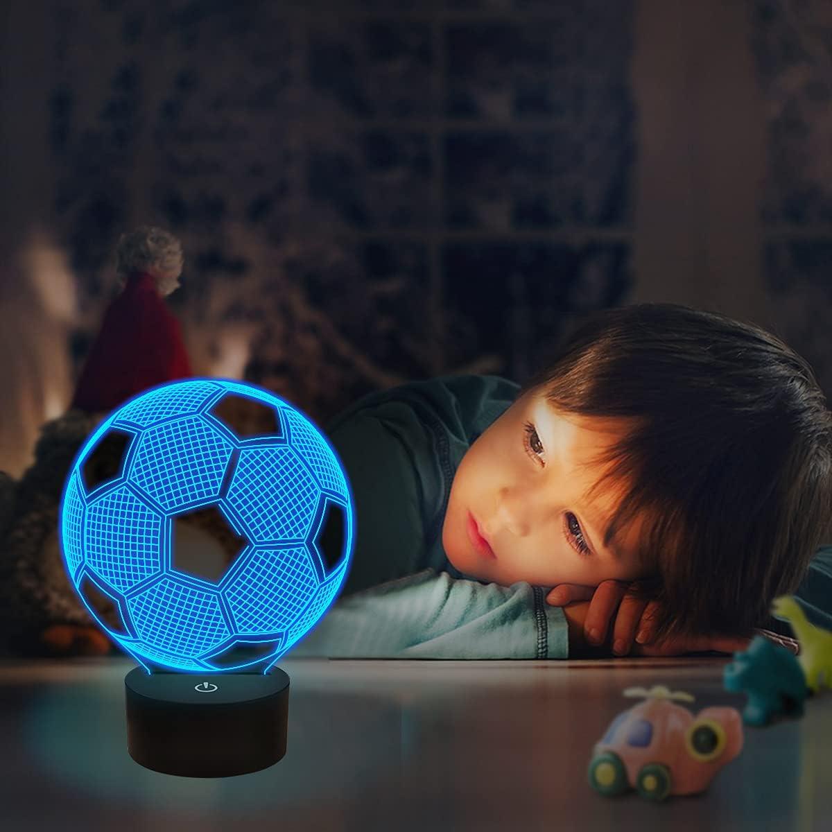 Lámpara de Noche 3D FULLOSUN Balón de Fútbol con Control Remoto