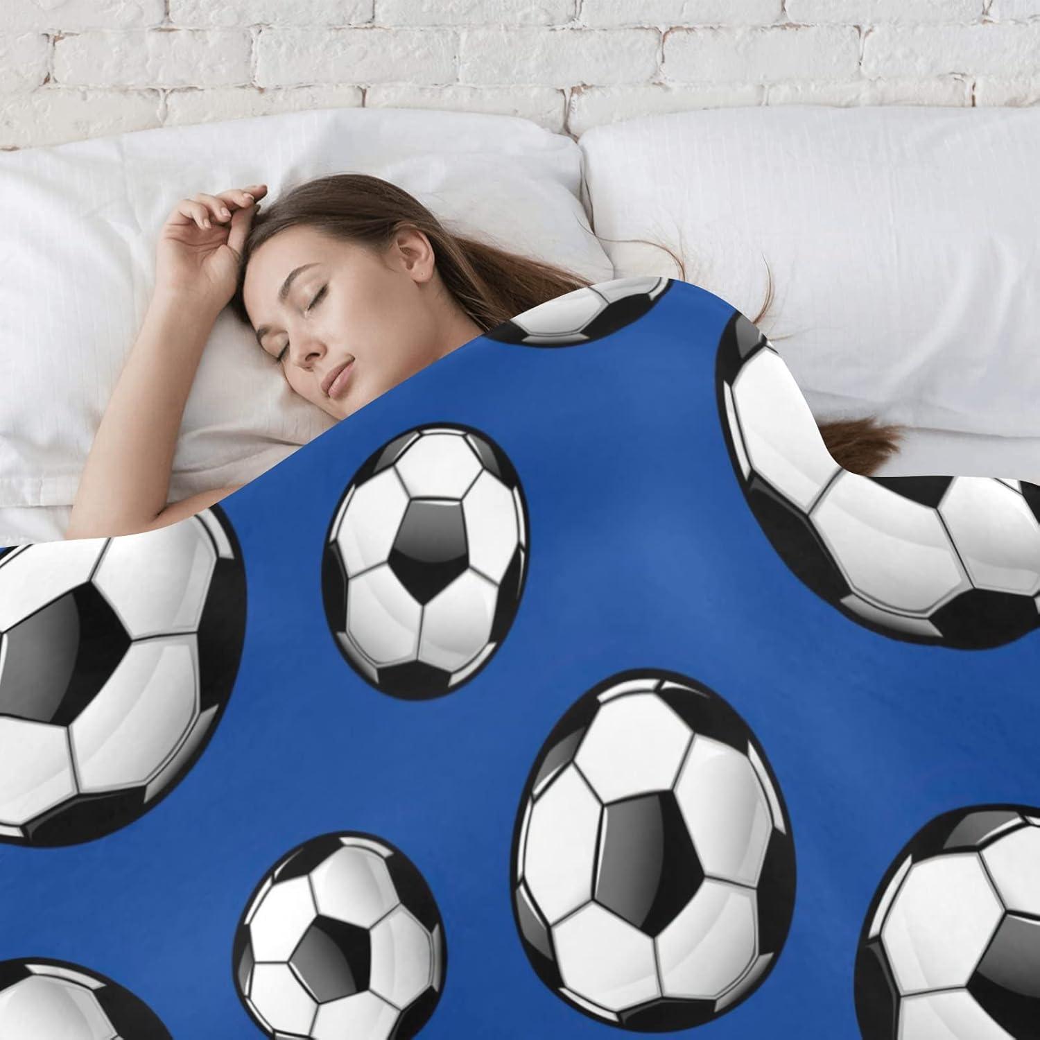 Manta Personalizada CUXWEOT Fútbol Corazón 127x152 cm