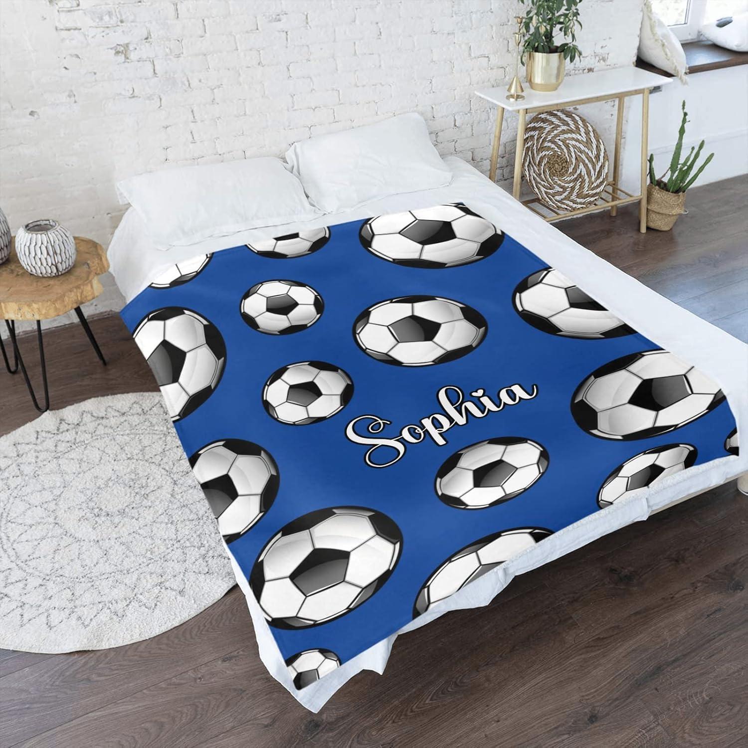 Manta Personalizada CUXWEOT Fútbol Corazón 127x152 cm