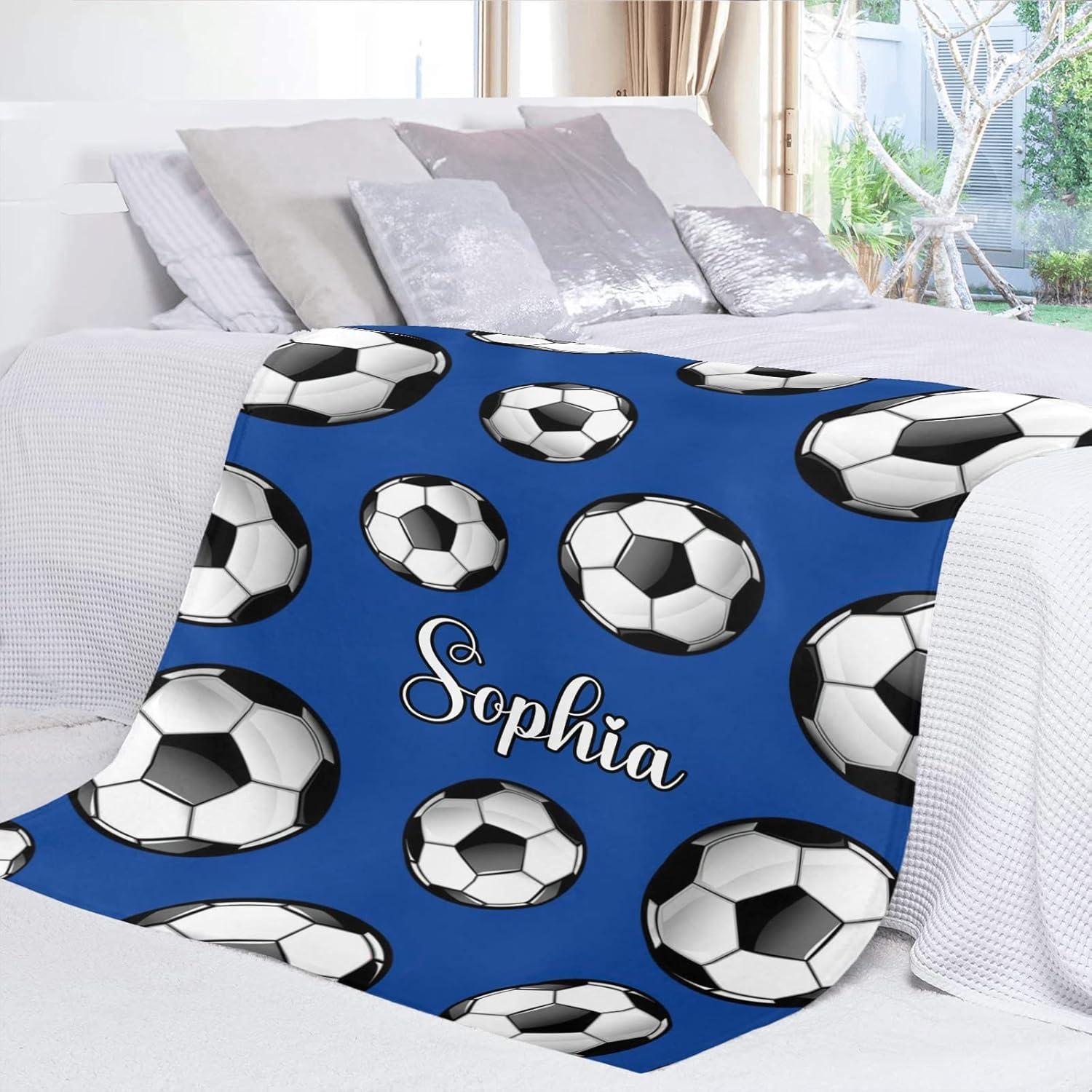 Manta Personalizada CUXWEOT Fútbol Corazón 127x152 cm