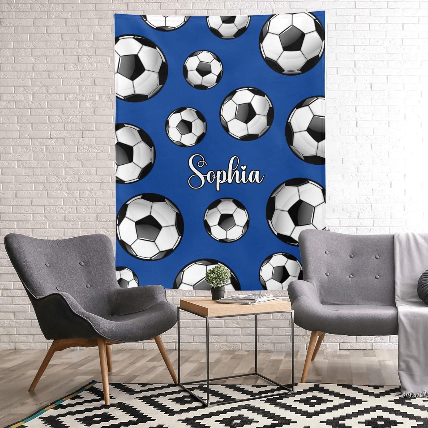 Manta Personalizada CUXWEOT Fútbol Corazón 127x152 cm