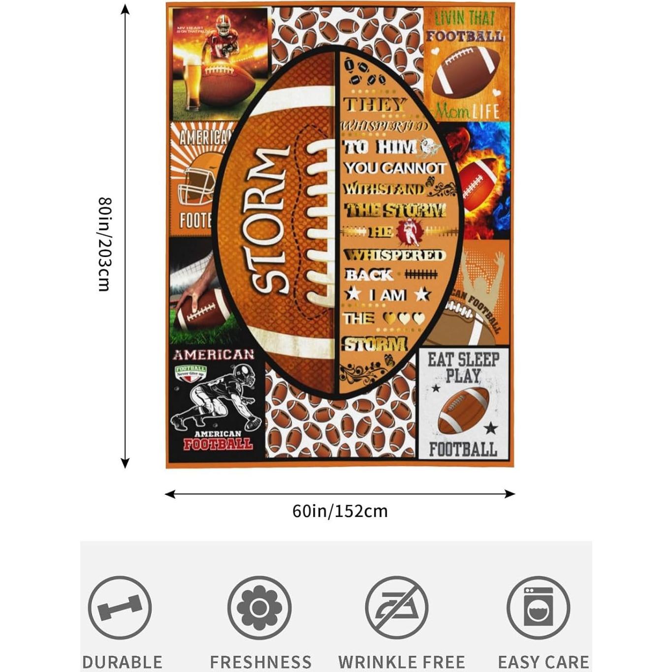 Manta de Fútbol TUIEOMSE 152x127cm Suave de Franela