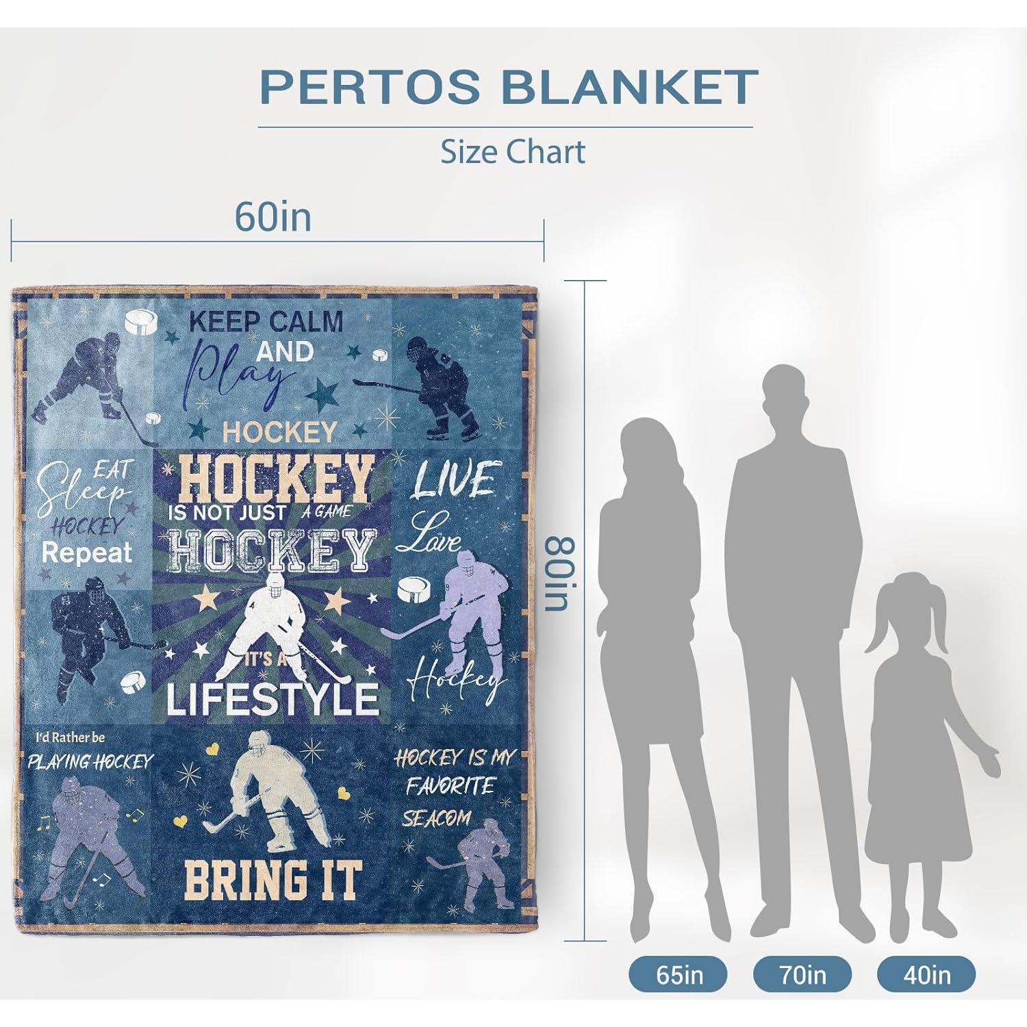 Manta de Franela Levens 60x80cm Hockey Azul para Niños