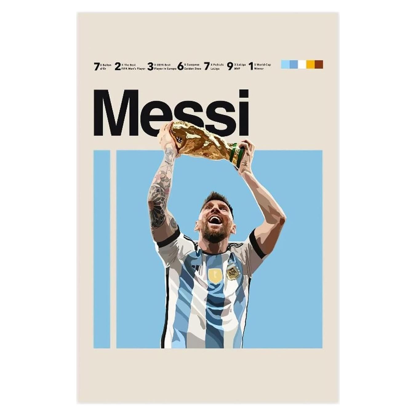 Póster de Lienzo Messi QEWRT 40x60 cm Decoración de Pared