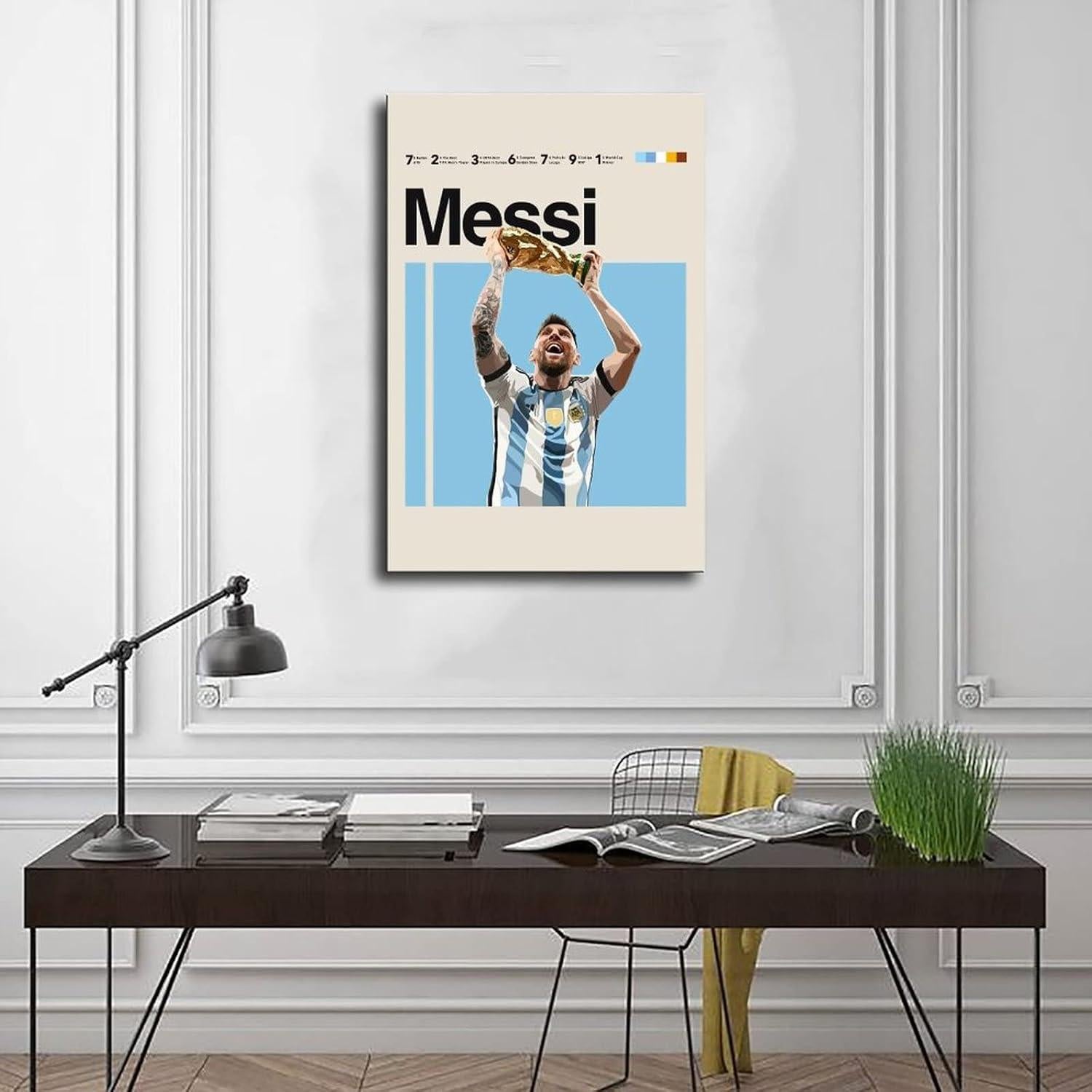Póster de Lienzo Messi QEWRT 40x60 cm Decoración de Pared