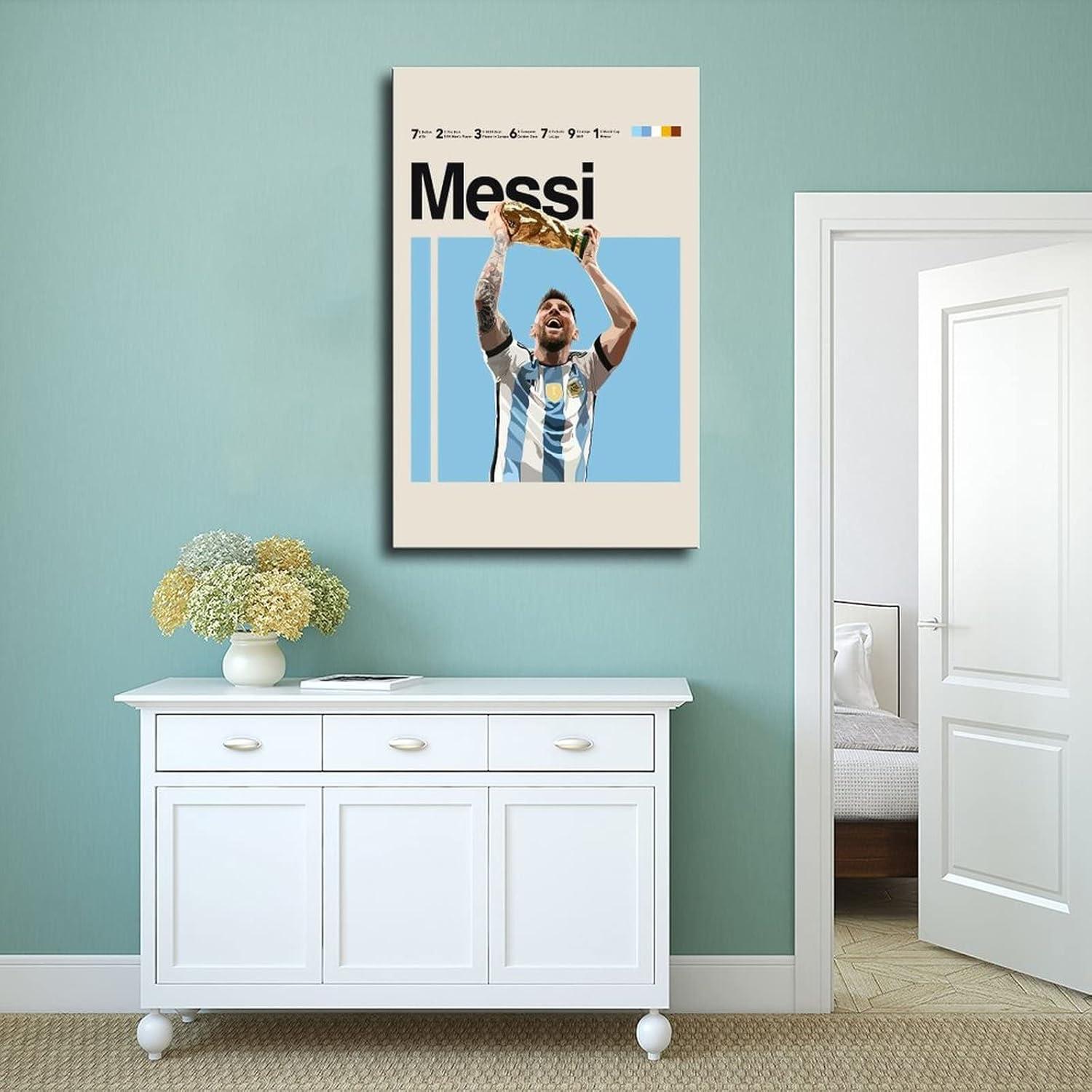 Póster de Lienzo Messi QEWRT 40x60 cm Decoración de Pared