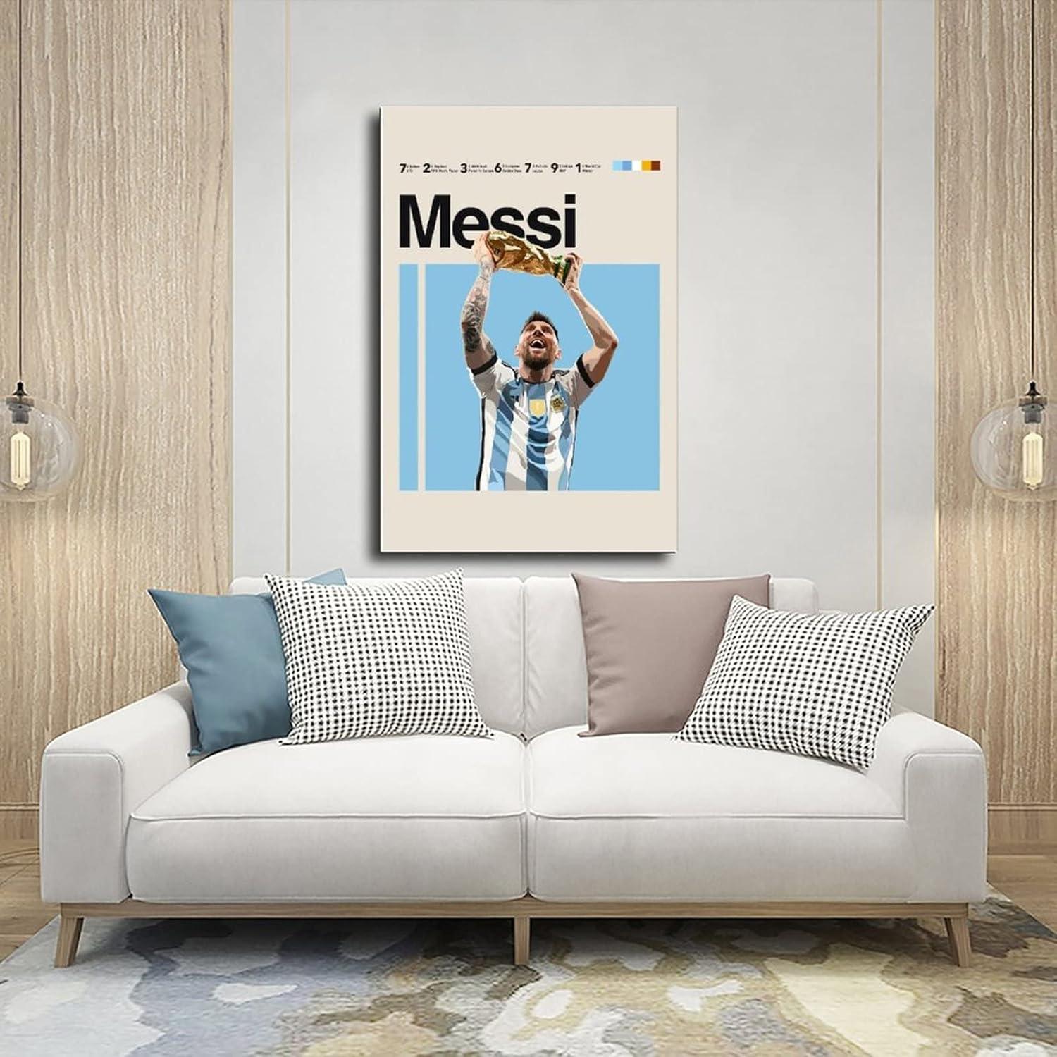Póster de Lienzo Messi QEWRT 40x60 cm Decoración de Pared