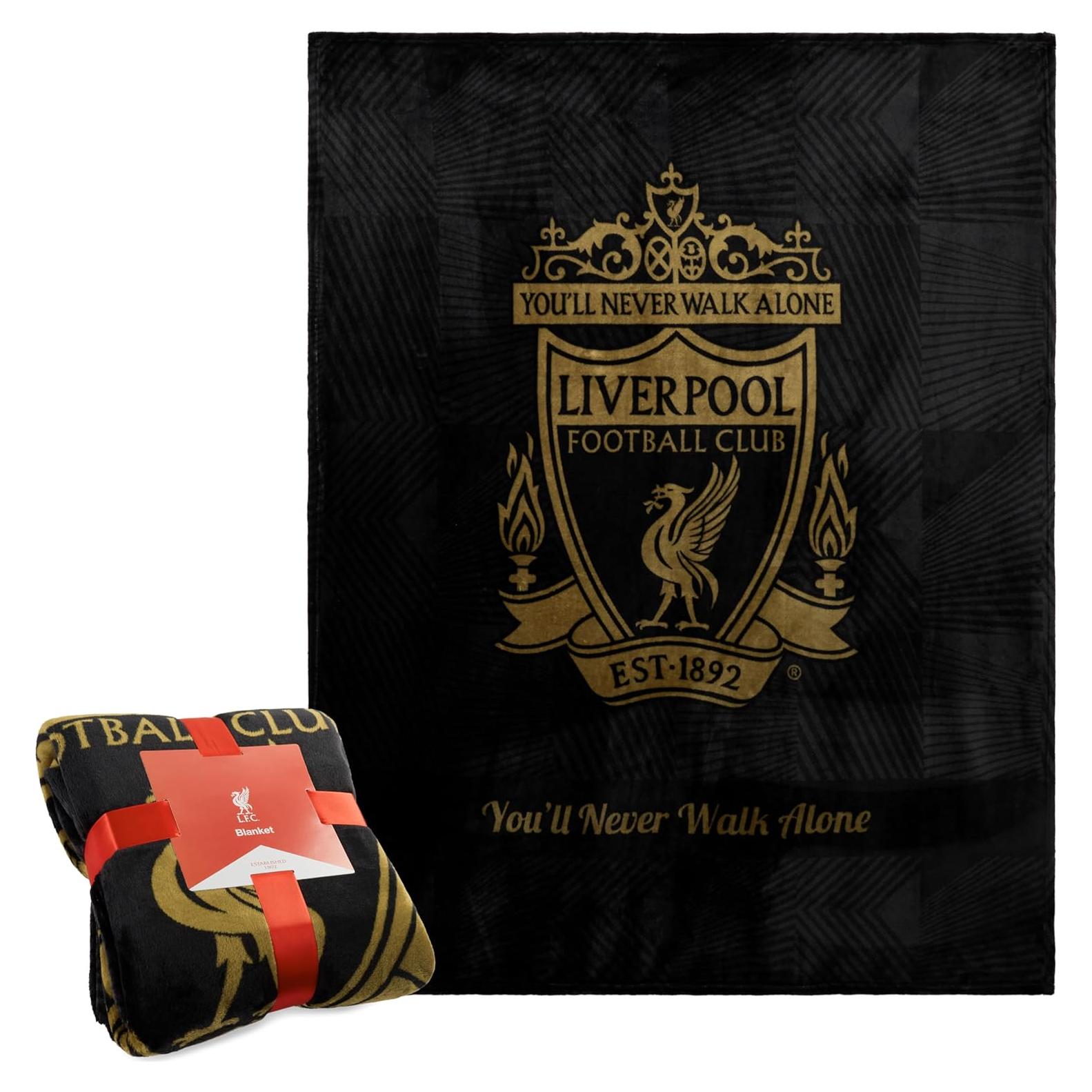Manta de felpa Liverpool FC 124 x 150 cm negra