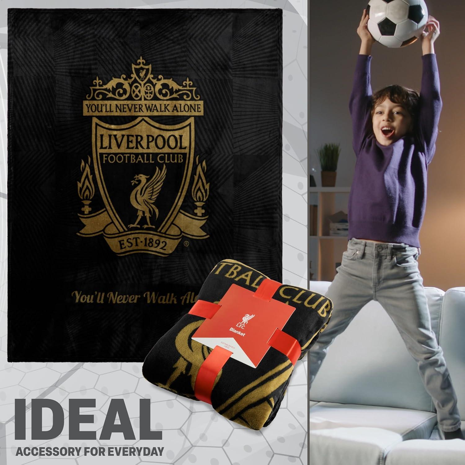 Manta de felpa Liverpool FC 124 x 150 cm negra