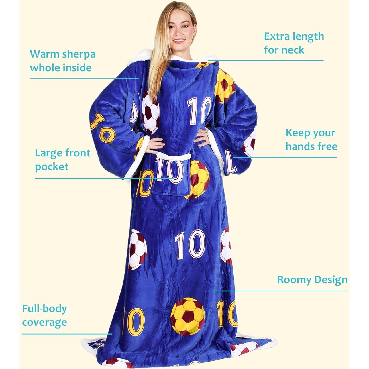 Manta Ponible Catalonia de Sherpa con Mangas Azul 1.56kg