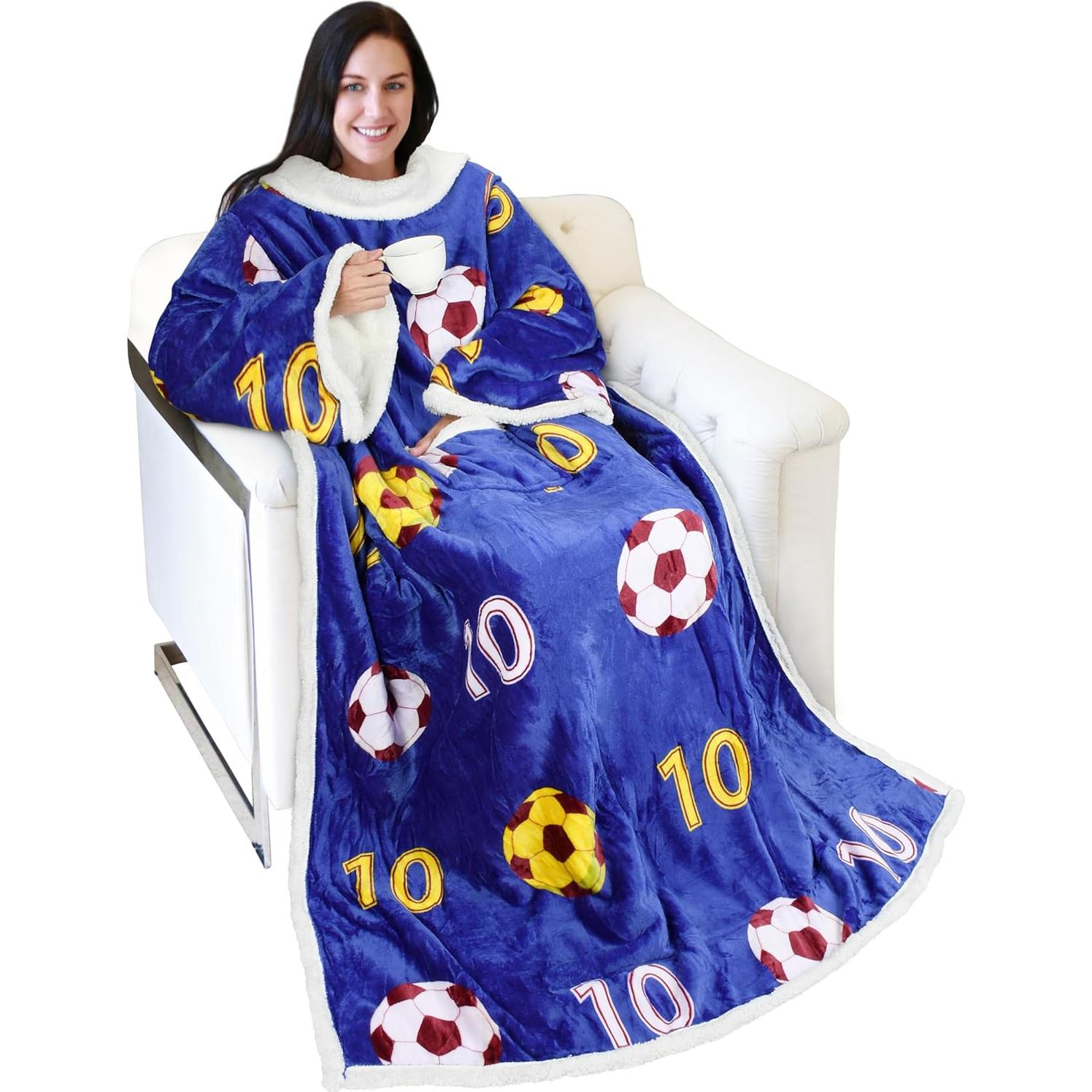 Manta Ponible Catalonia de Sherpa con Mangas Azul 1.56kg