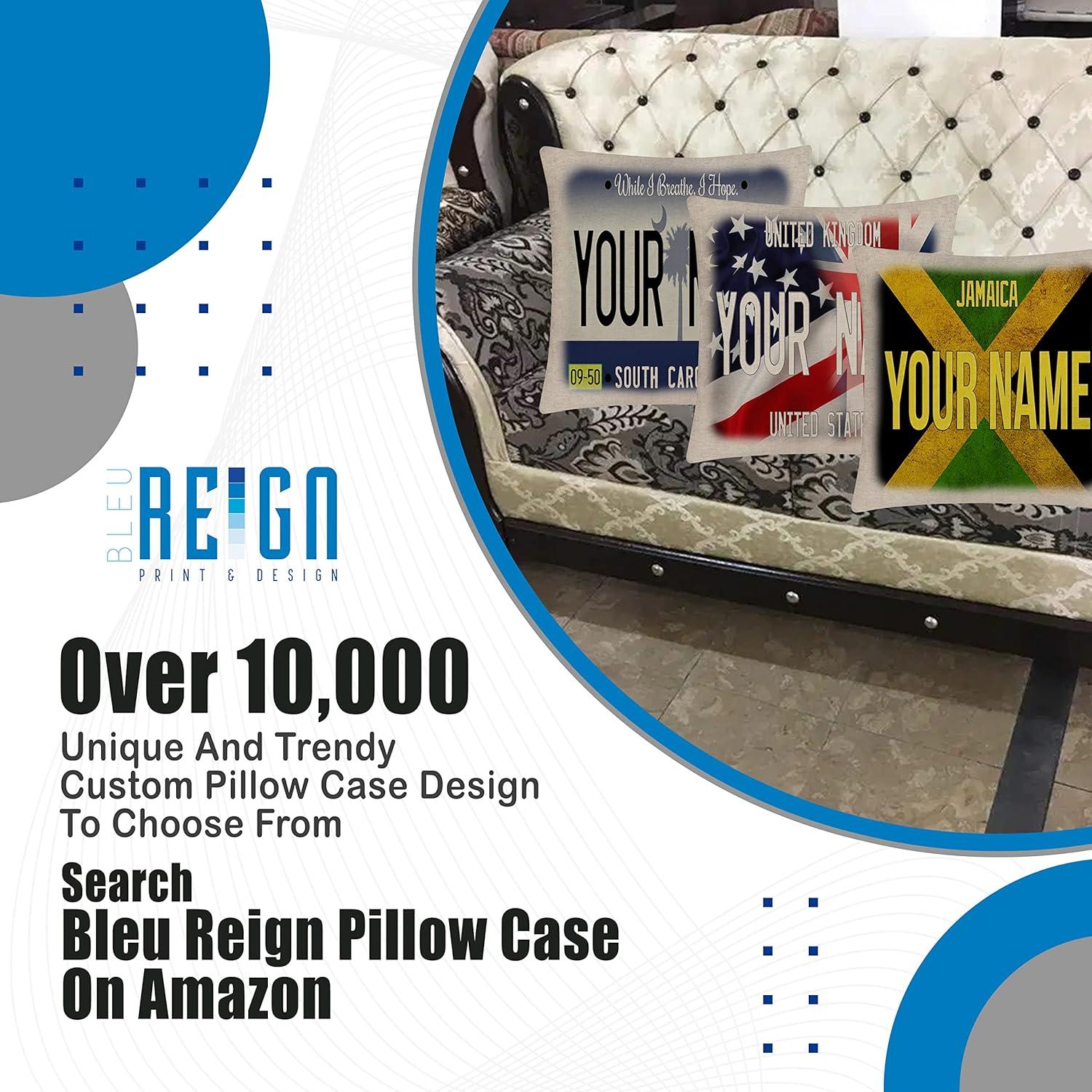 Funda de Cojín Personalizada Bleu Reign Lino 40x40 cm