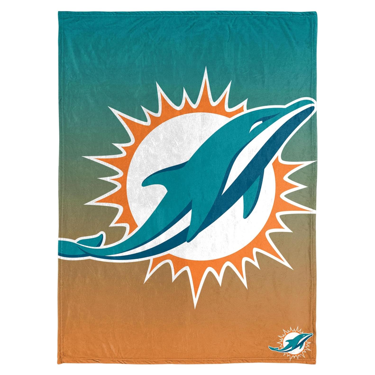 Manta NFL FOCO Miami Dolphins 127x152 cm 100% Poliéster