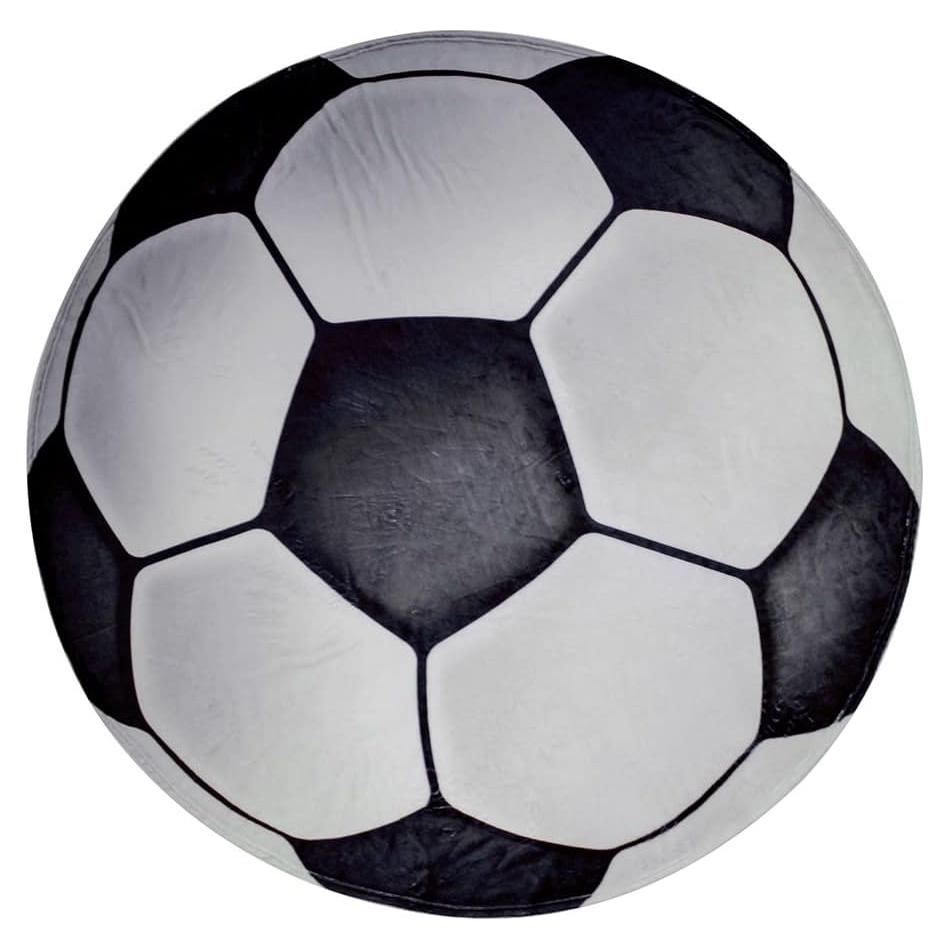 Manta Redonda de Peluche Kameng 153 cm Fútbol Suave