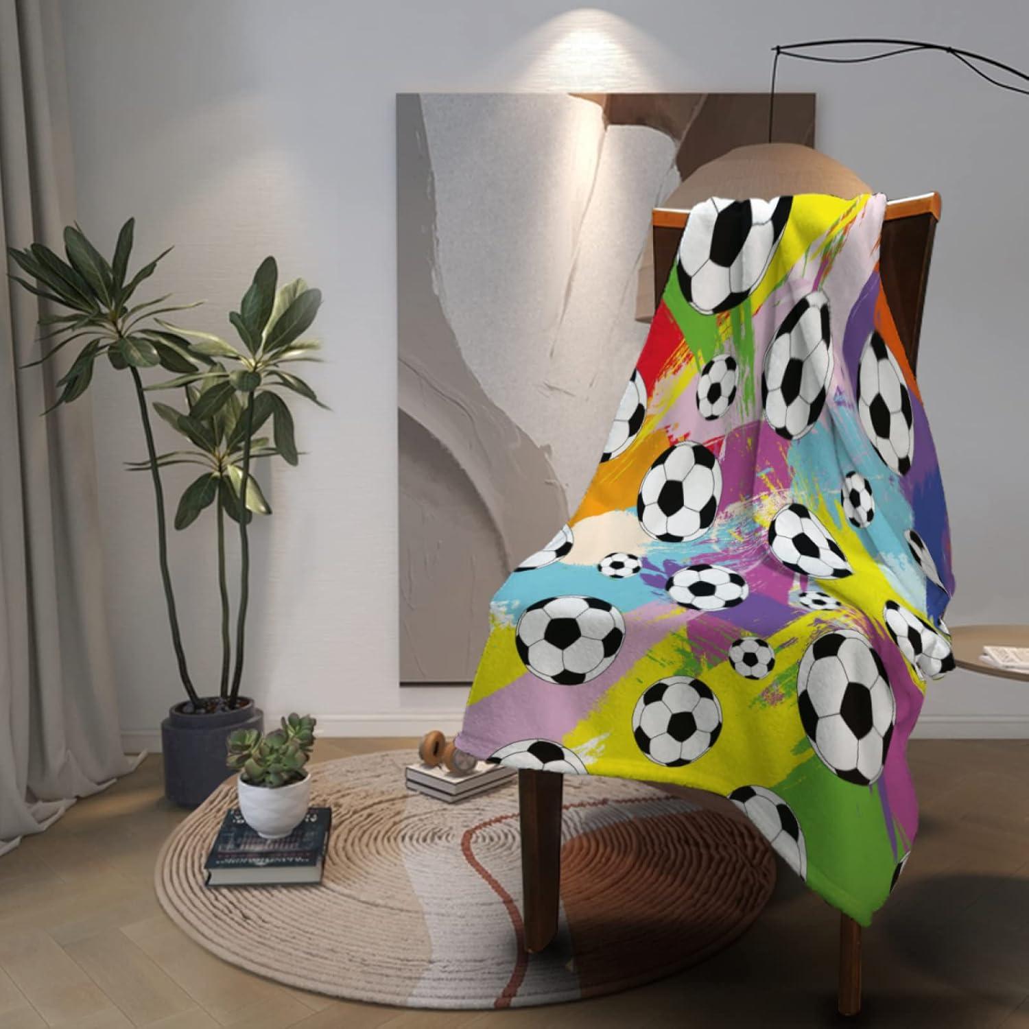 Manta de Franela Suave SUNUAN 127x102cm Diseño Fútbol