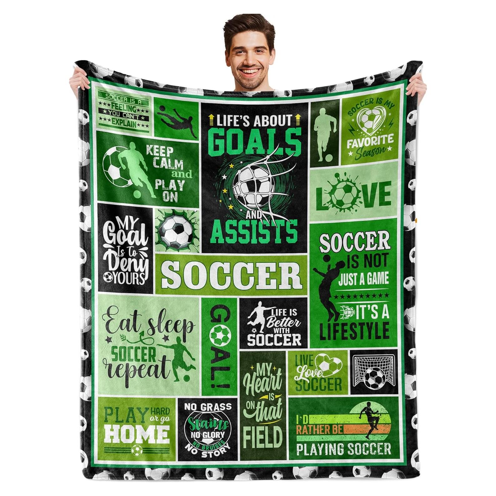 Manta de Fútbol AICLIV 152x127 cm Suave y Cálida