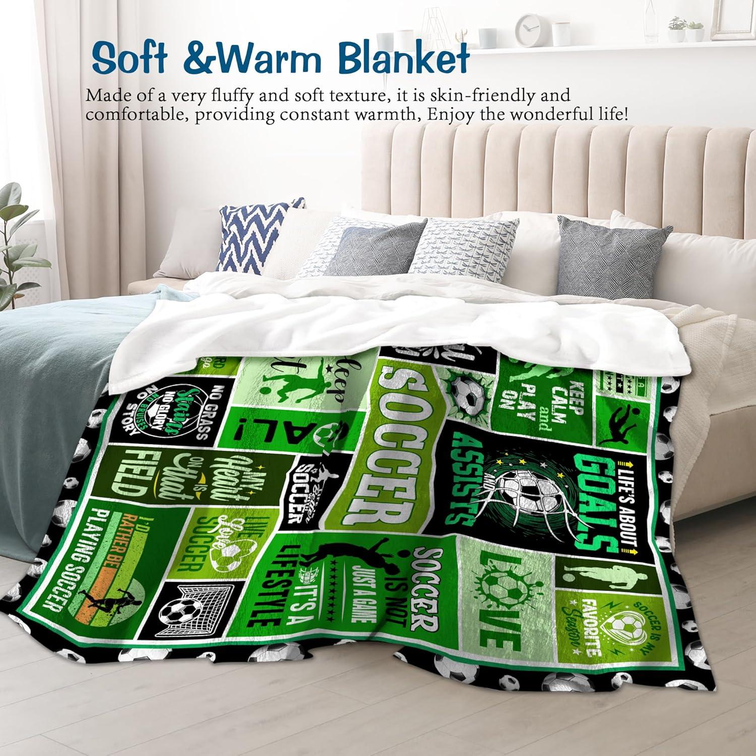 Manta de Fútbol AICLIV 152x127 cm Suave y Cálida