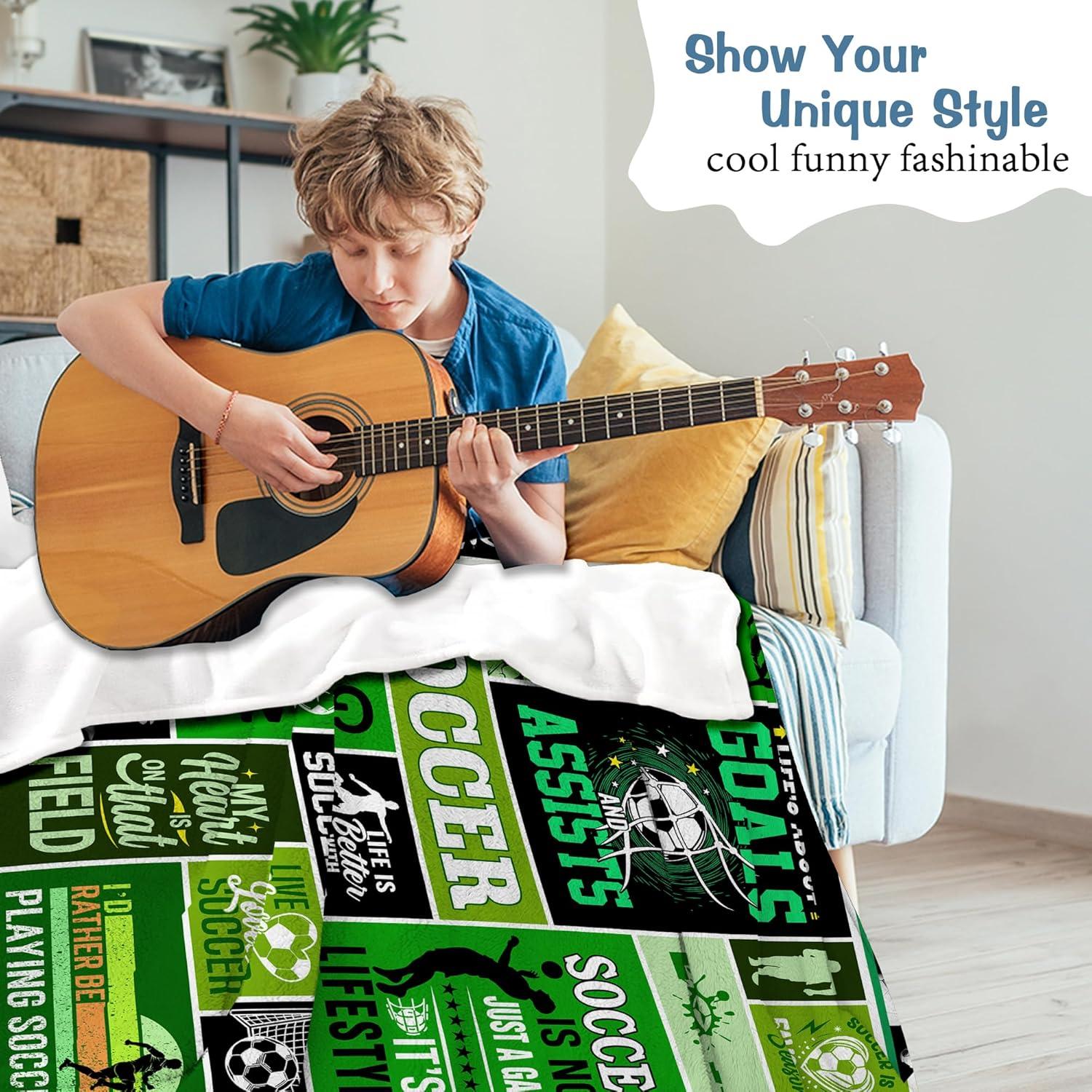 Manta de Fútbol AICLIV 152x127 cm Suave y Cálida