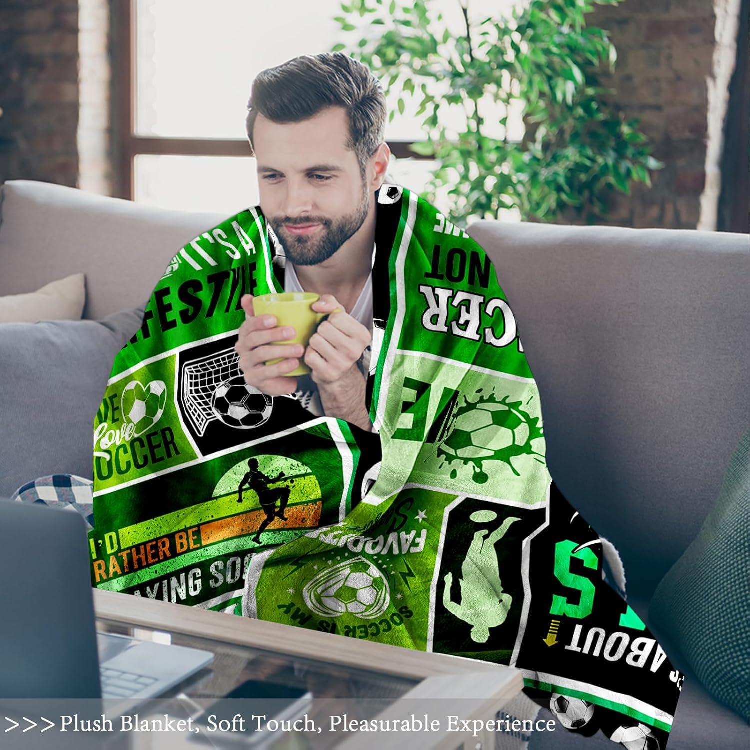 Manta de Fútbol AICLIV 152x127 cm Suave y Cálida