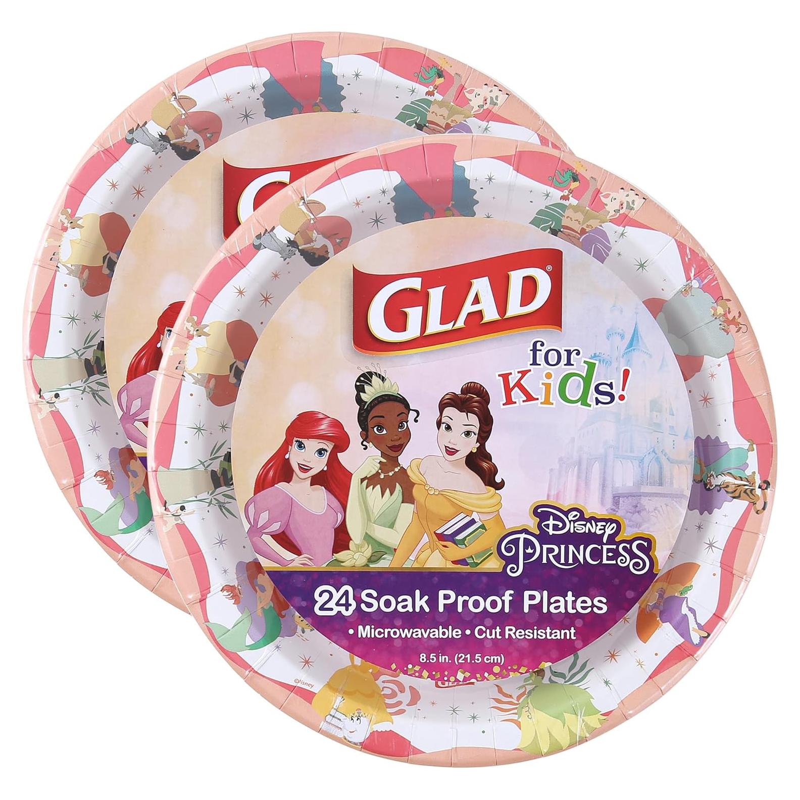 Platos de Papel Glad para Niños Princesa 24 Pzs 21.5 cm