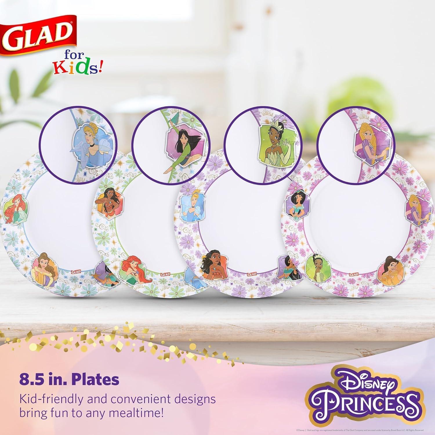 Platos de Papel Disney Princesas Glad 8.5" 40 Pzs