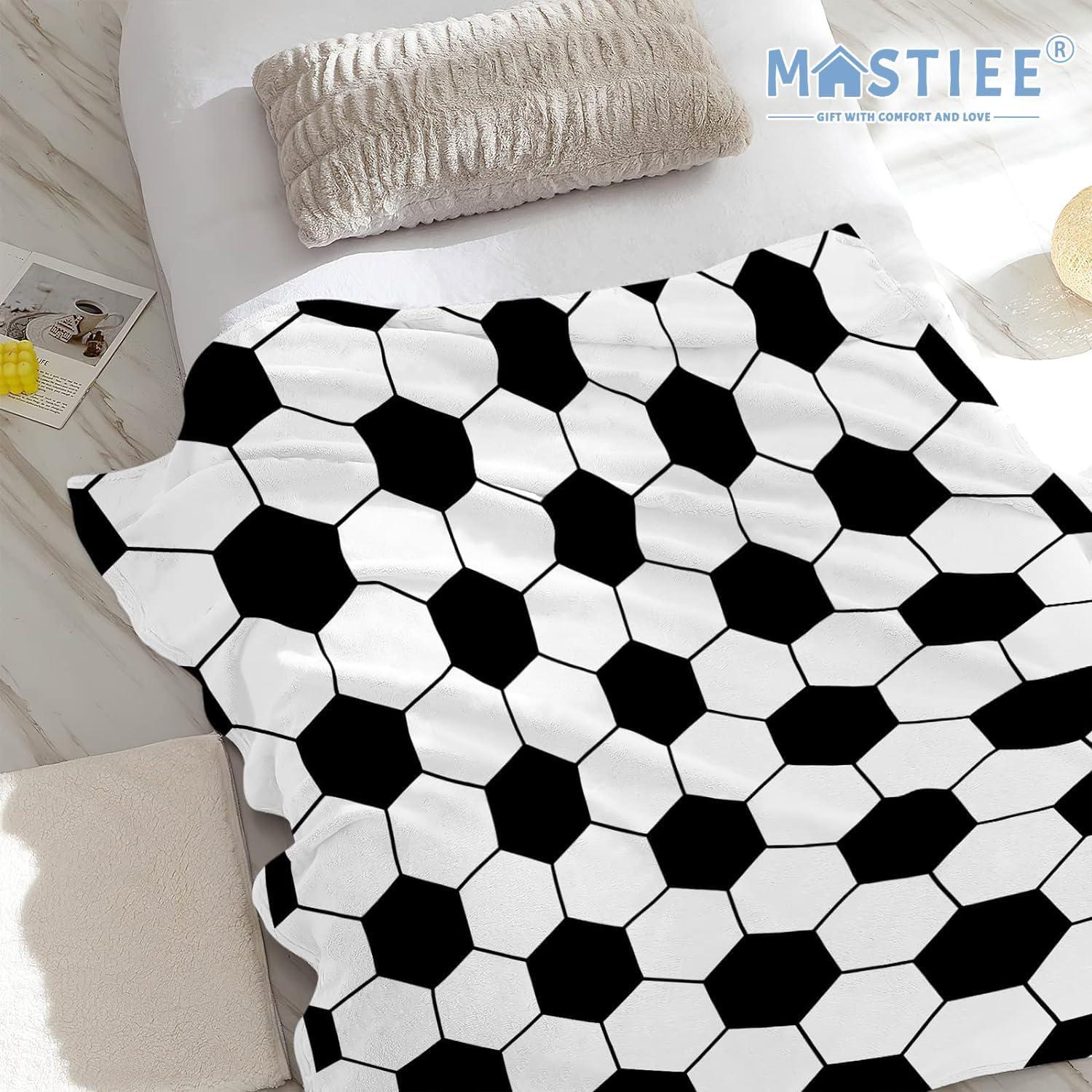 Manta de Fútbol MASTIEE 101.6x127 cm Suave y Lavable