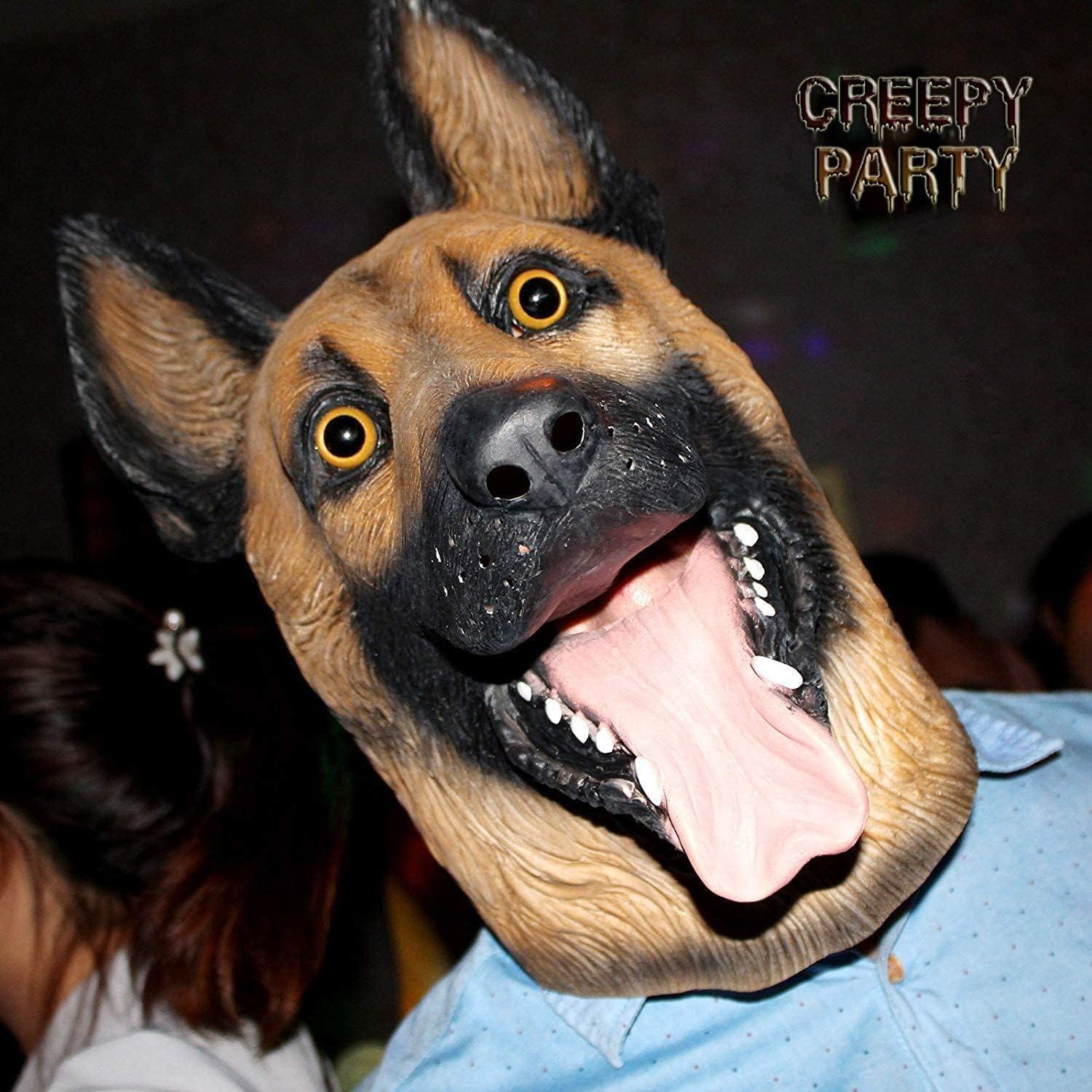 Máscara de Cabeza de Perro Pastor Alemán CreepyParty