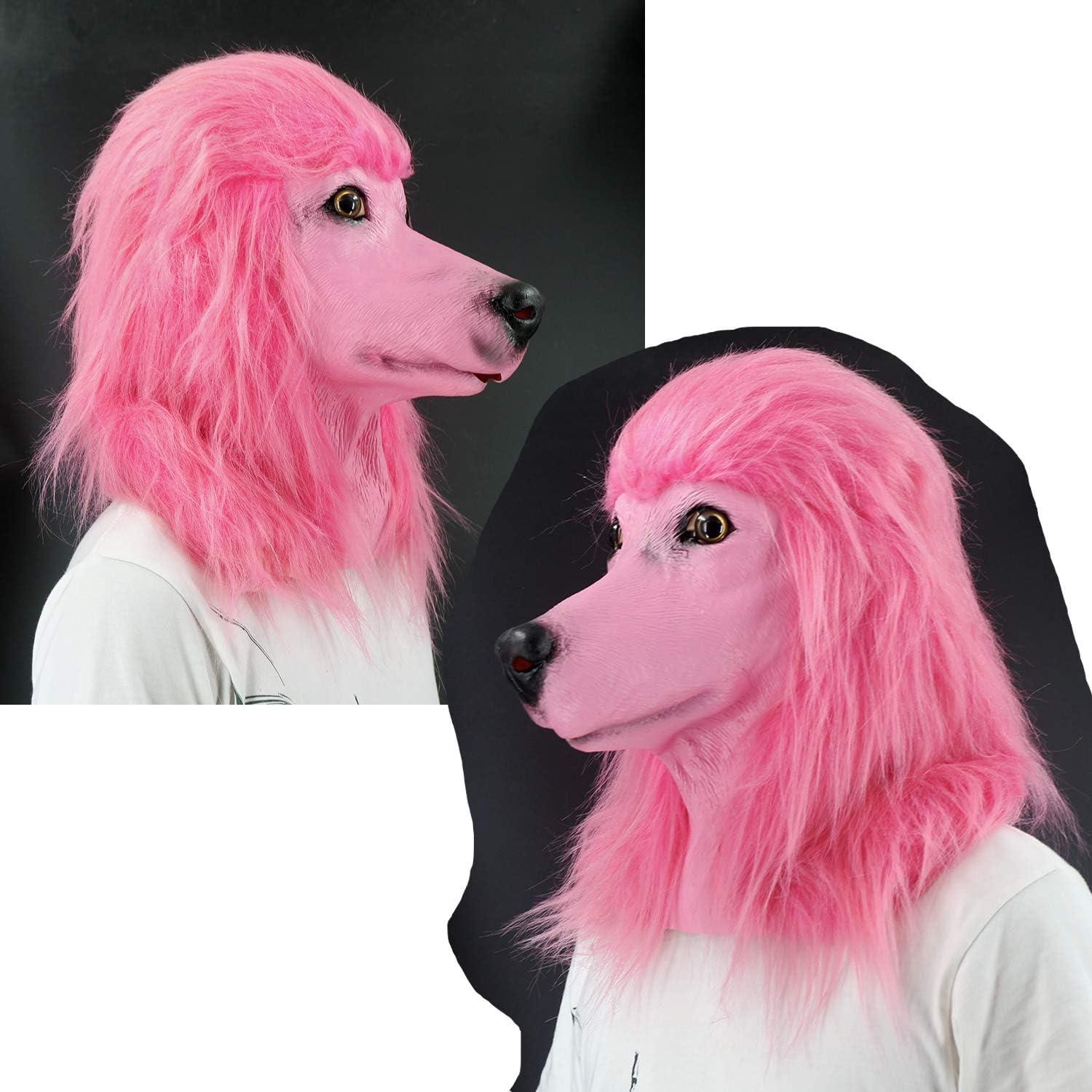 Máscara de perro Poodle de látex para adultos - Halloween y cosplay