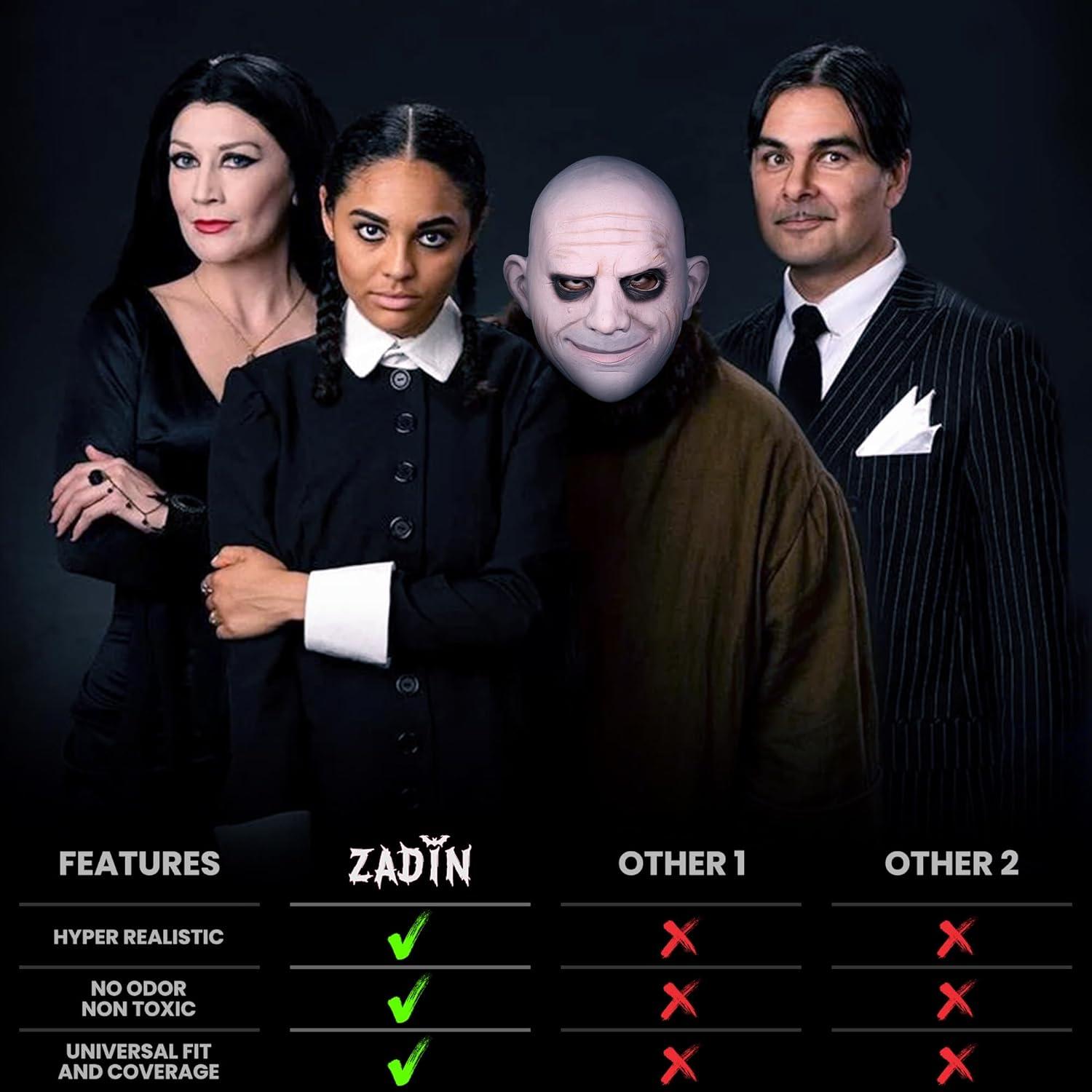 Máscara de Halloween Tío Raro Enigmático Zadin - Silicona y Látex