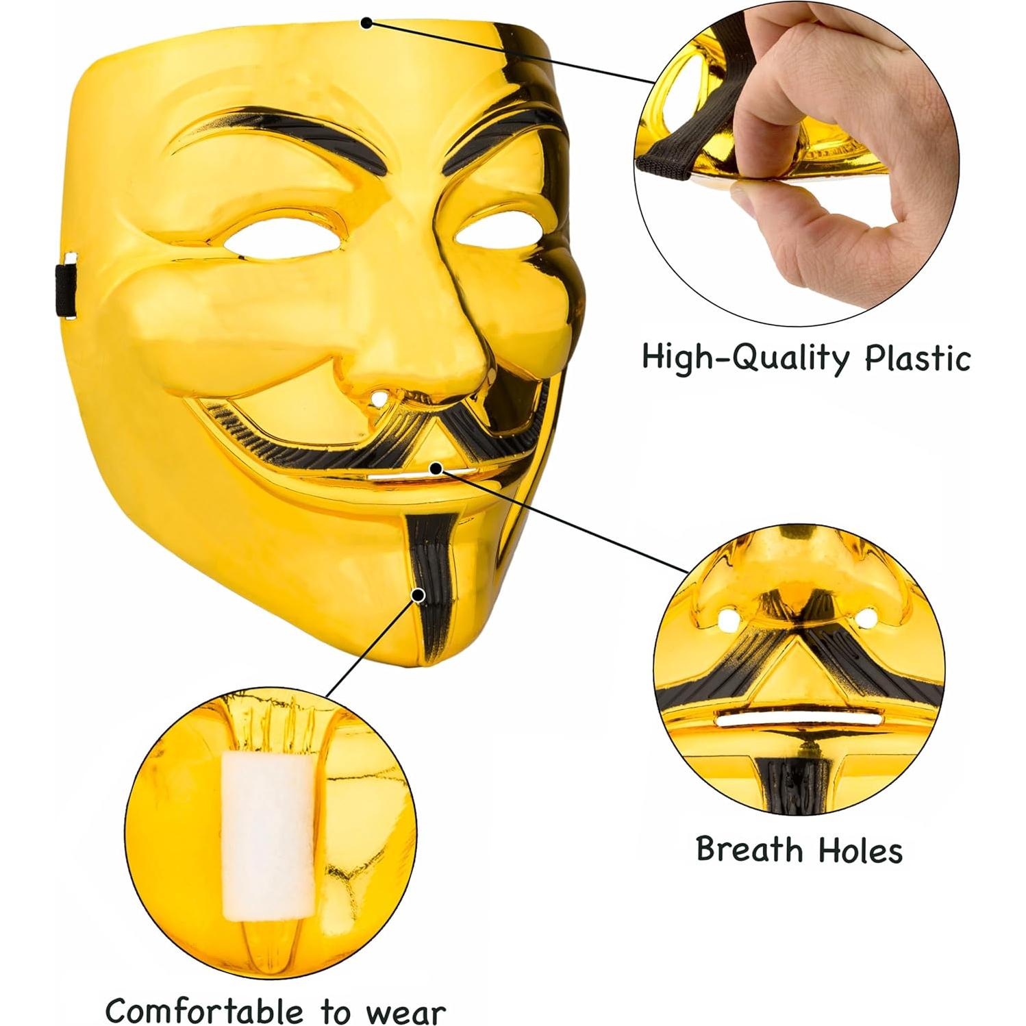 Máscara de Guy Fawkes Dorada Diximus para Halloween