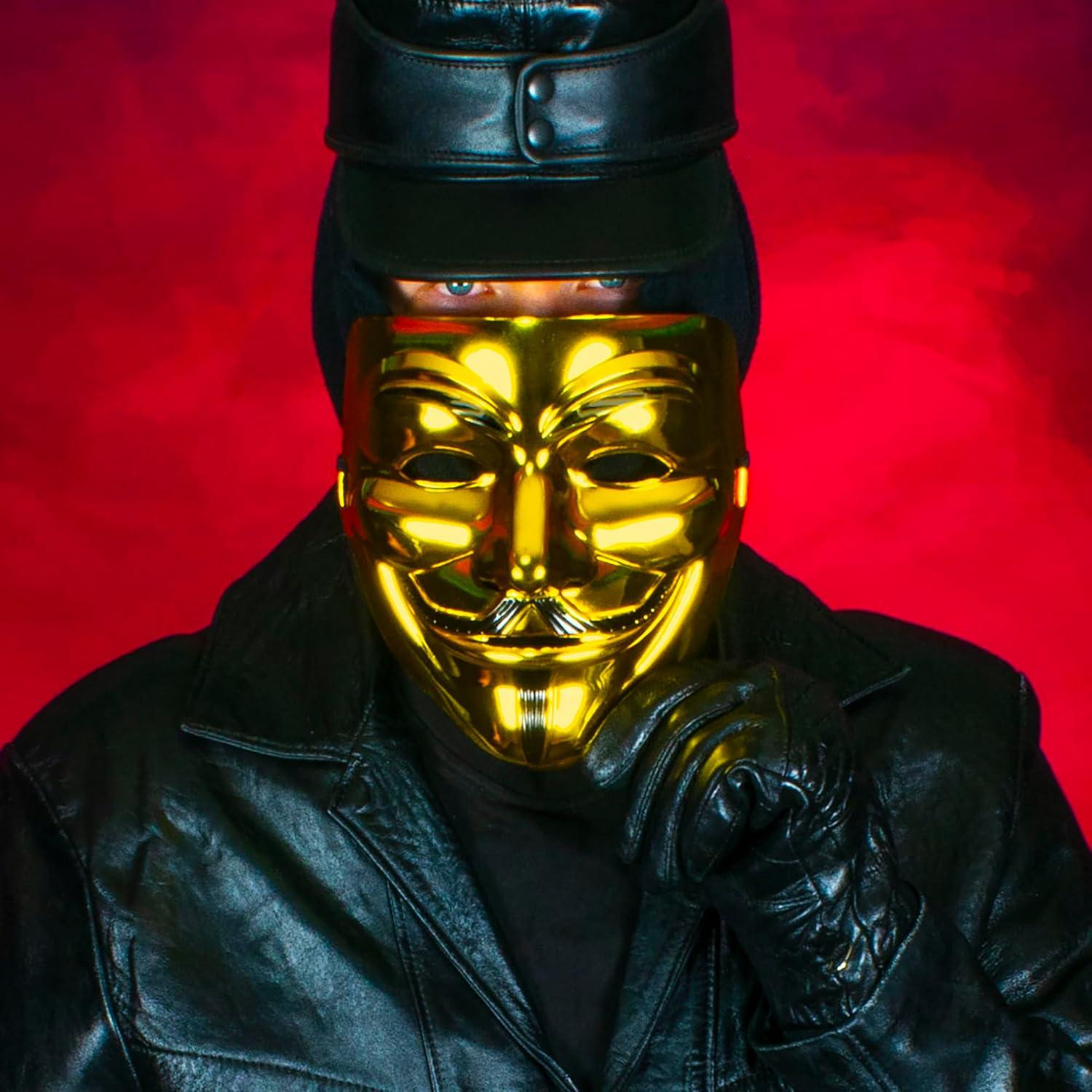 Máscara de Guy Fawkes Dorada Diximus para Halloween