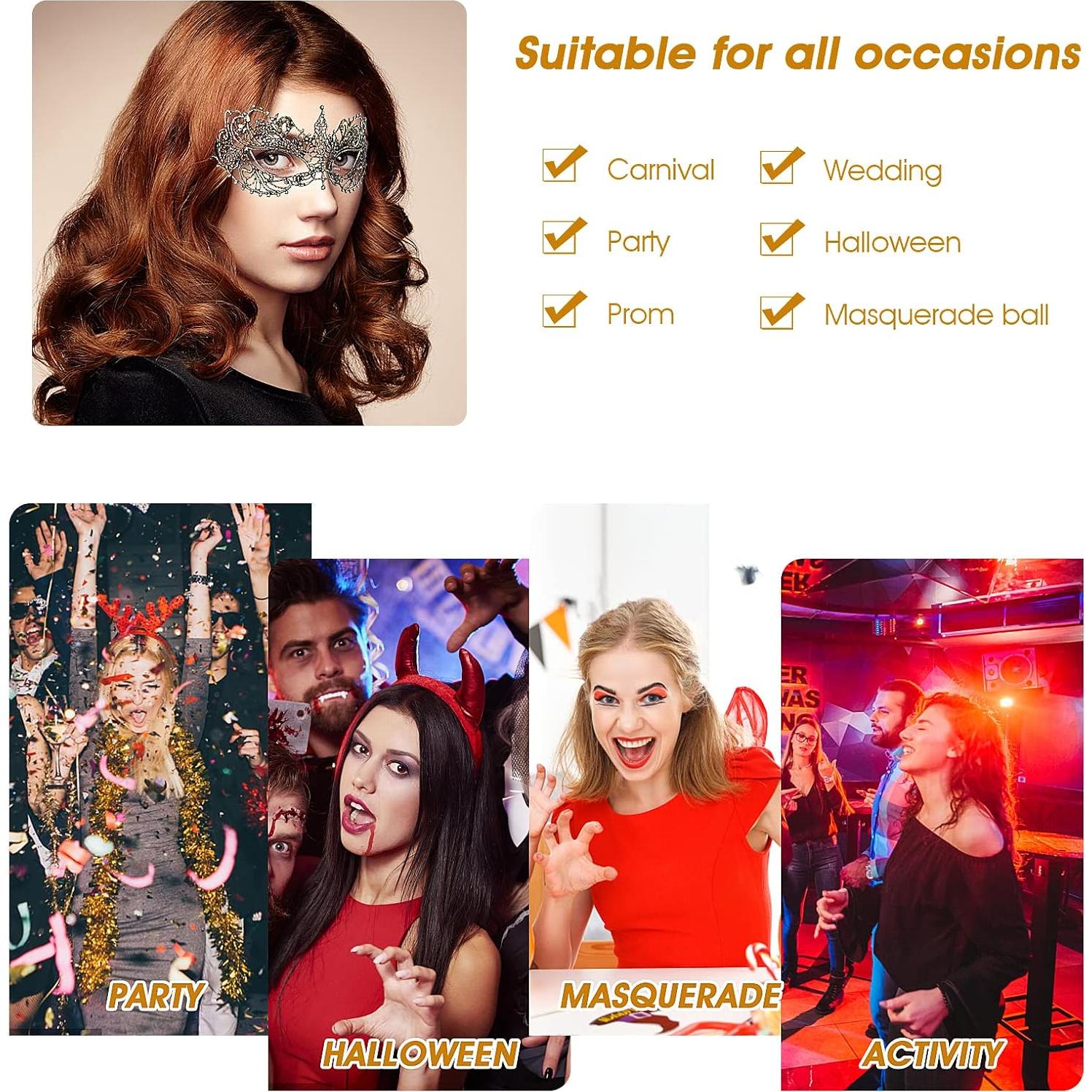 3 Piezas Máscaras de Disfraz de Encaje WLLHYF para Adultos