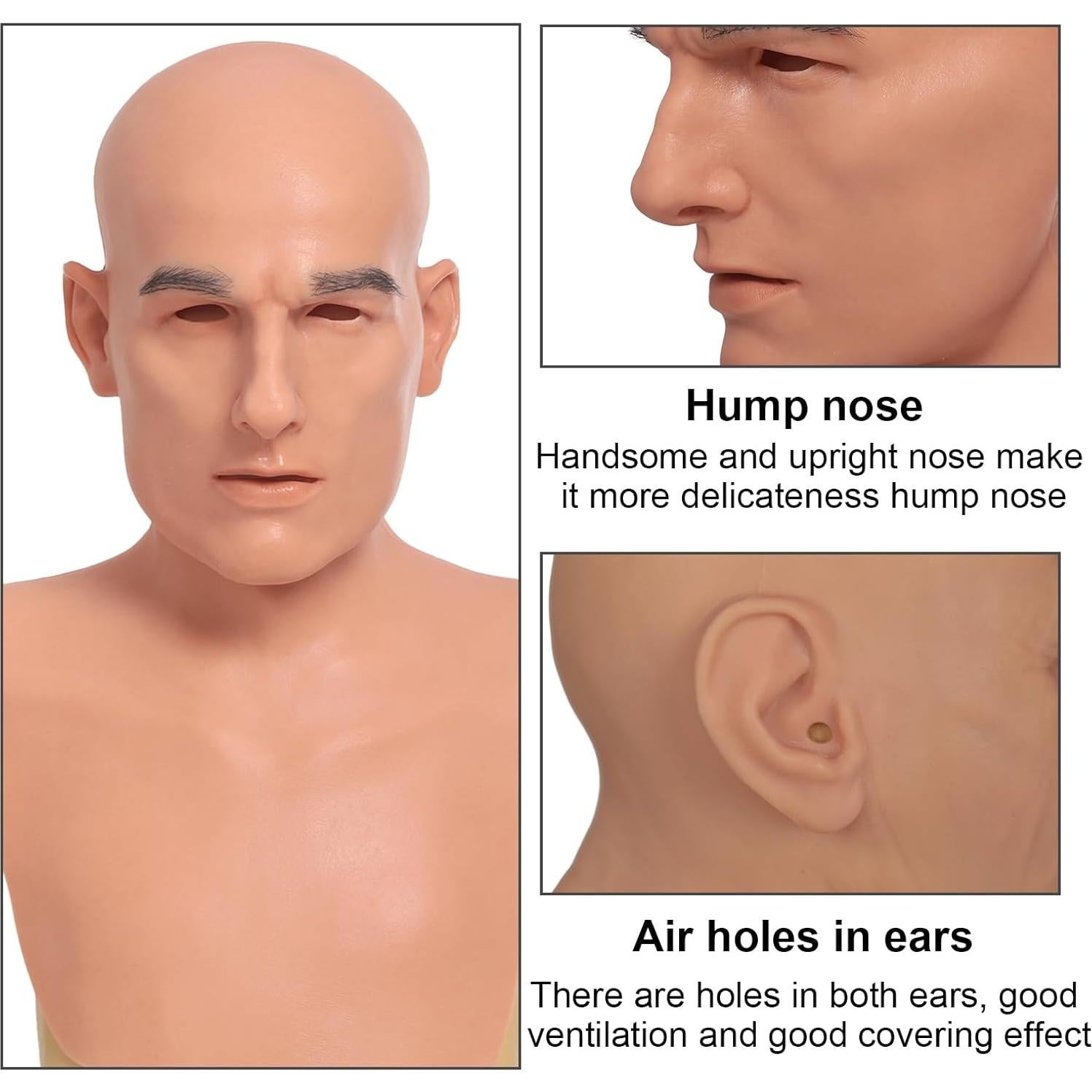 Máscara de Silicona Realista TEYVIYI para Hombres - Halloween