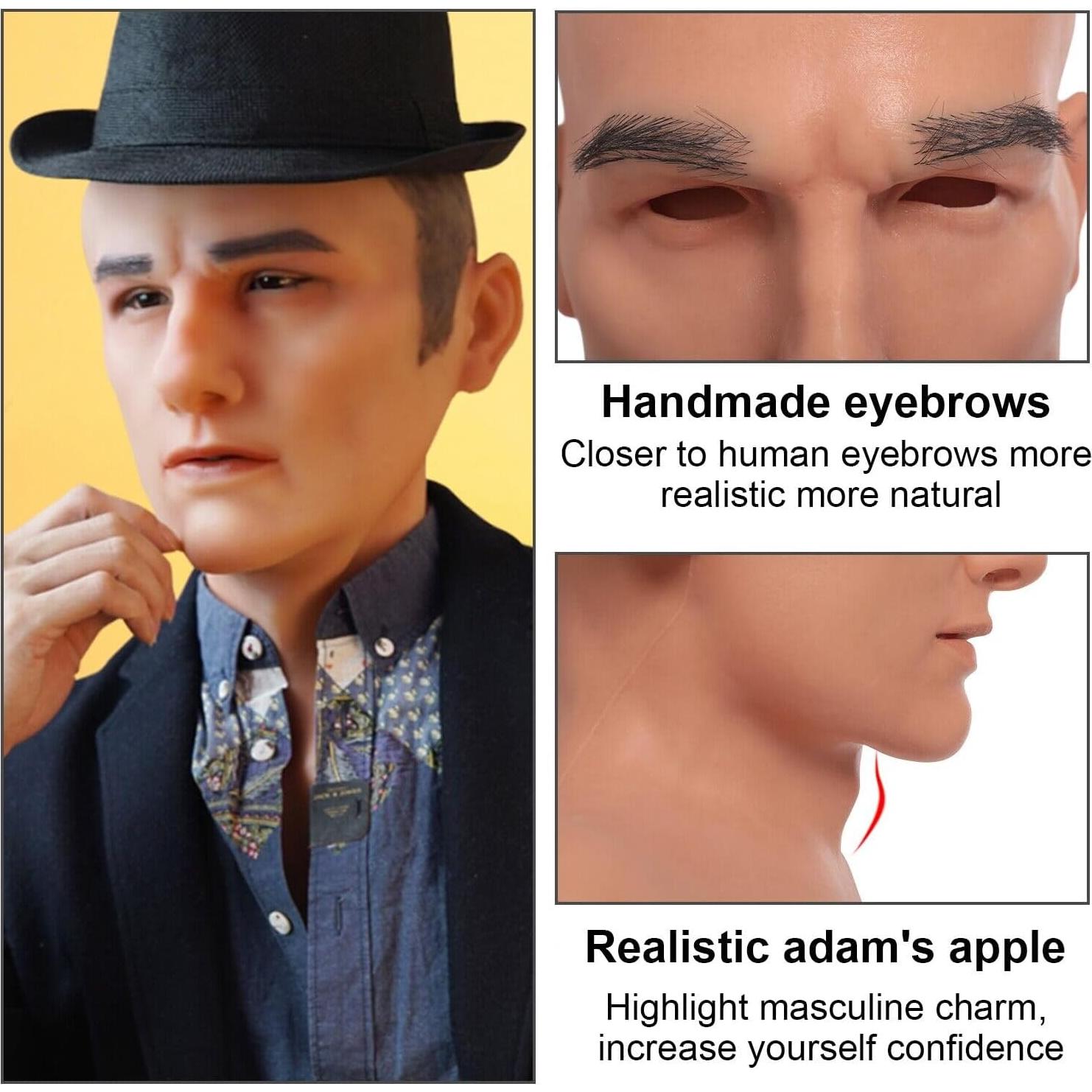 Máscara de Silicona Realista TEYVIYI para Hombres - Halloween