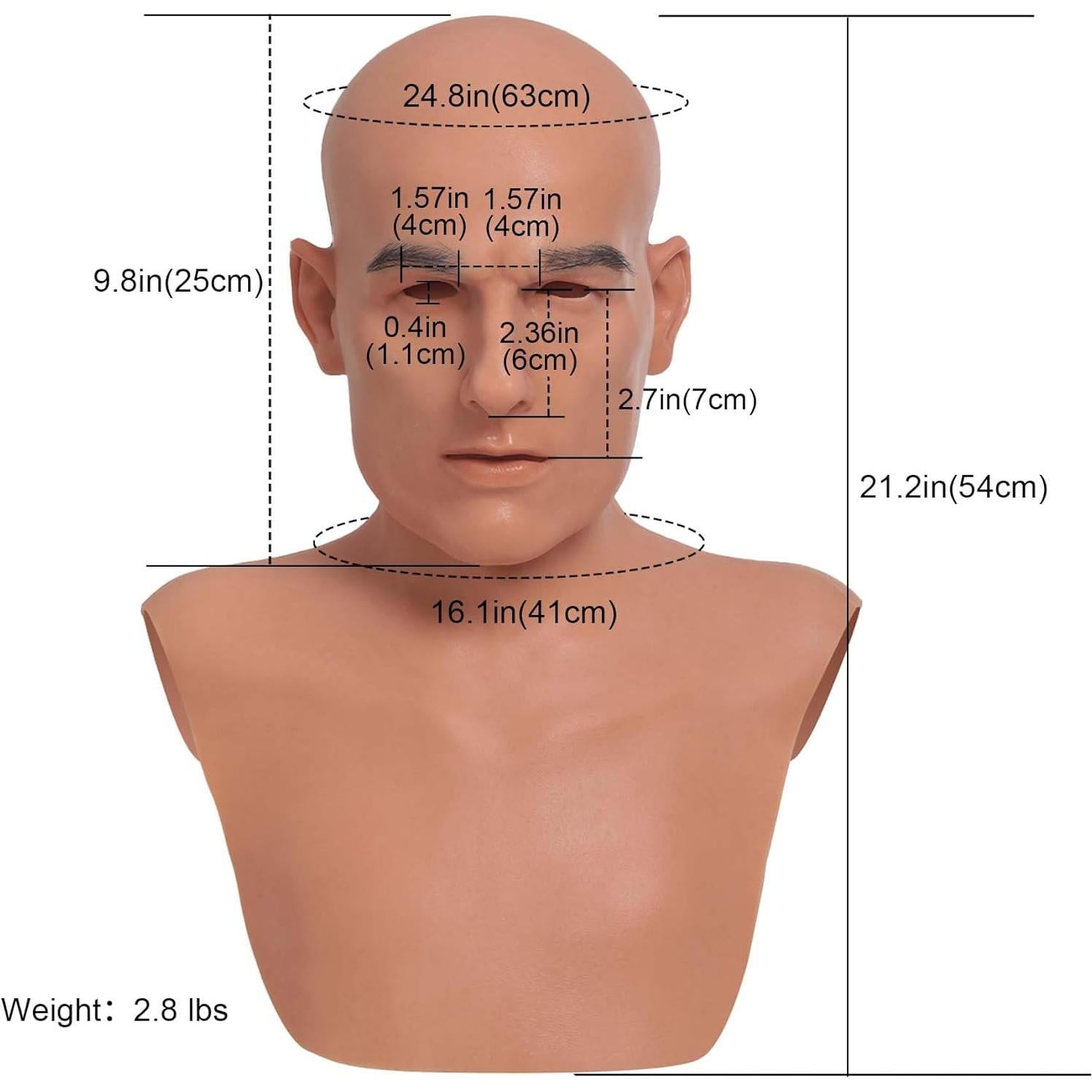 Máscara de Silicona Realista TEYVIYI para Hombres - Halloween