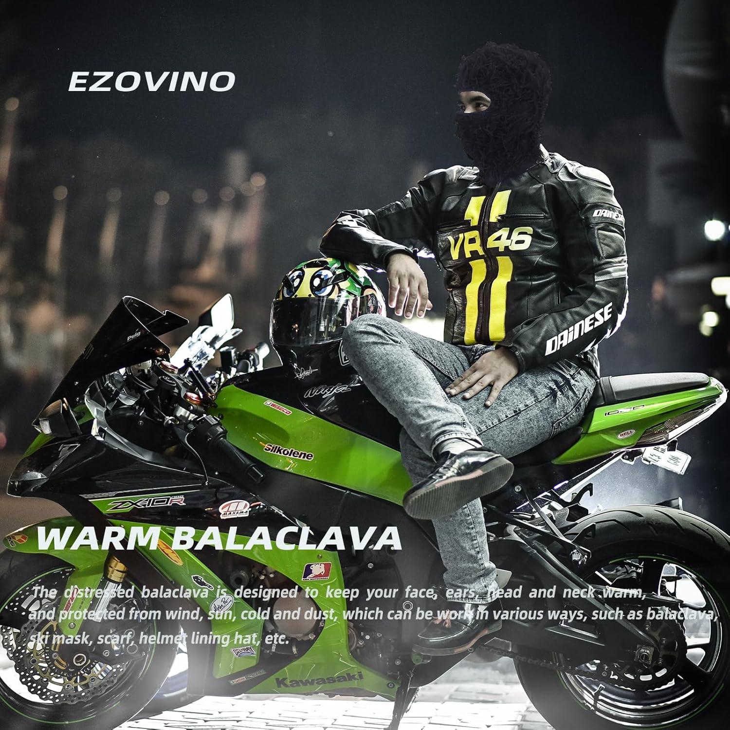 Máscara Balaclava Unisex Ezovino Negra Tejido Acrílico