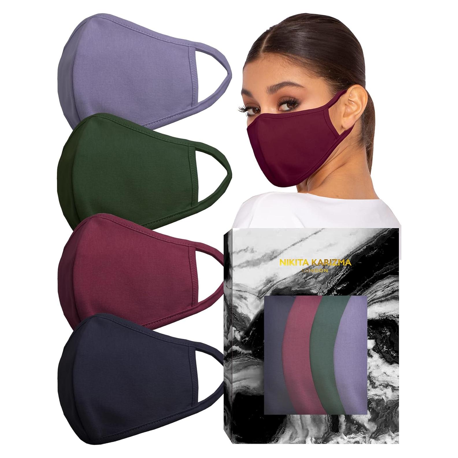 Mascarillas Faciales Lavables Karizma - Paquete de 4 Tonos Joyas